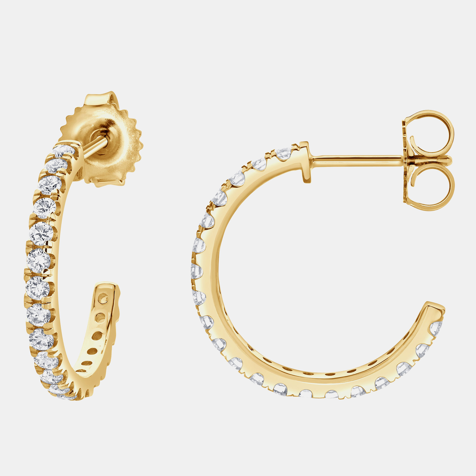 

1.95 cts 14k Yellow Gold Lab Grown Diamond Huggies Earrings