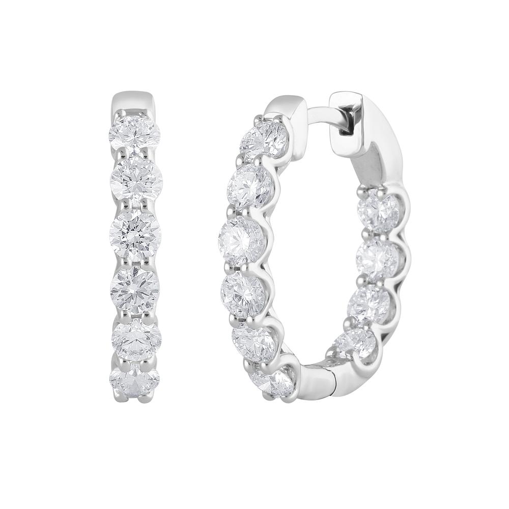 Pre-owned Evolve 2ct 14k White Gold Lab Grown Diamond Hoop Earring