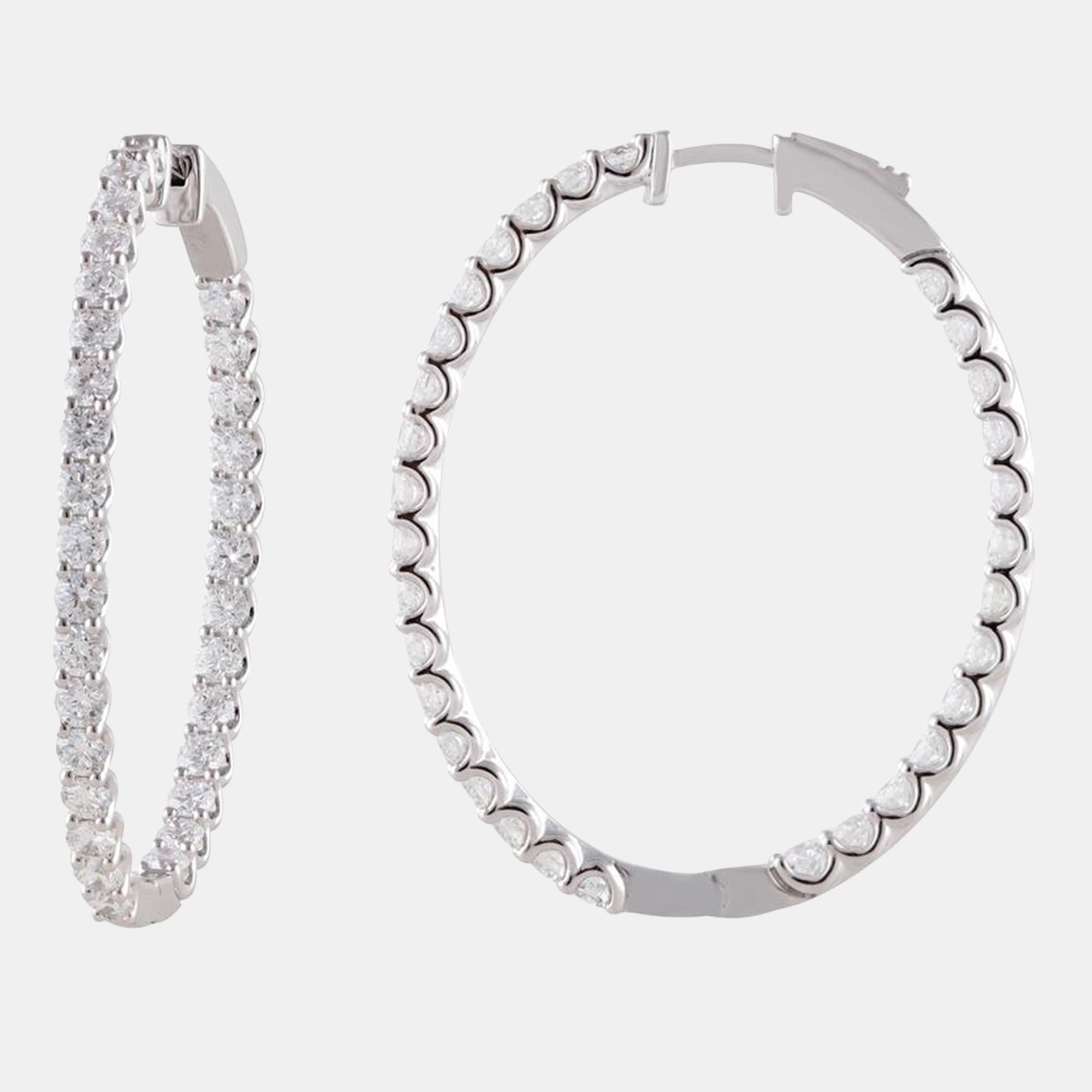 Pre-owned Evolve 4ct 14k White Gold Lab Grown Diamond Hoop Earring