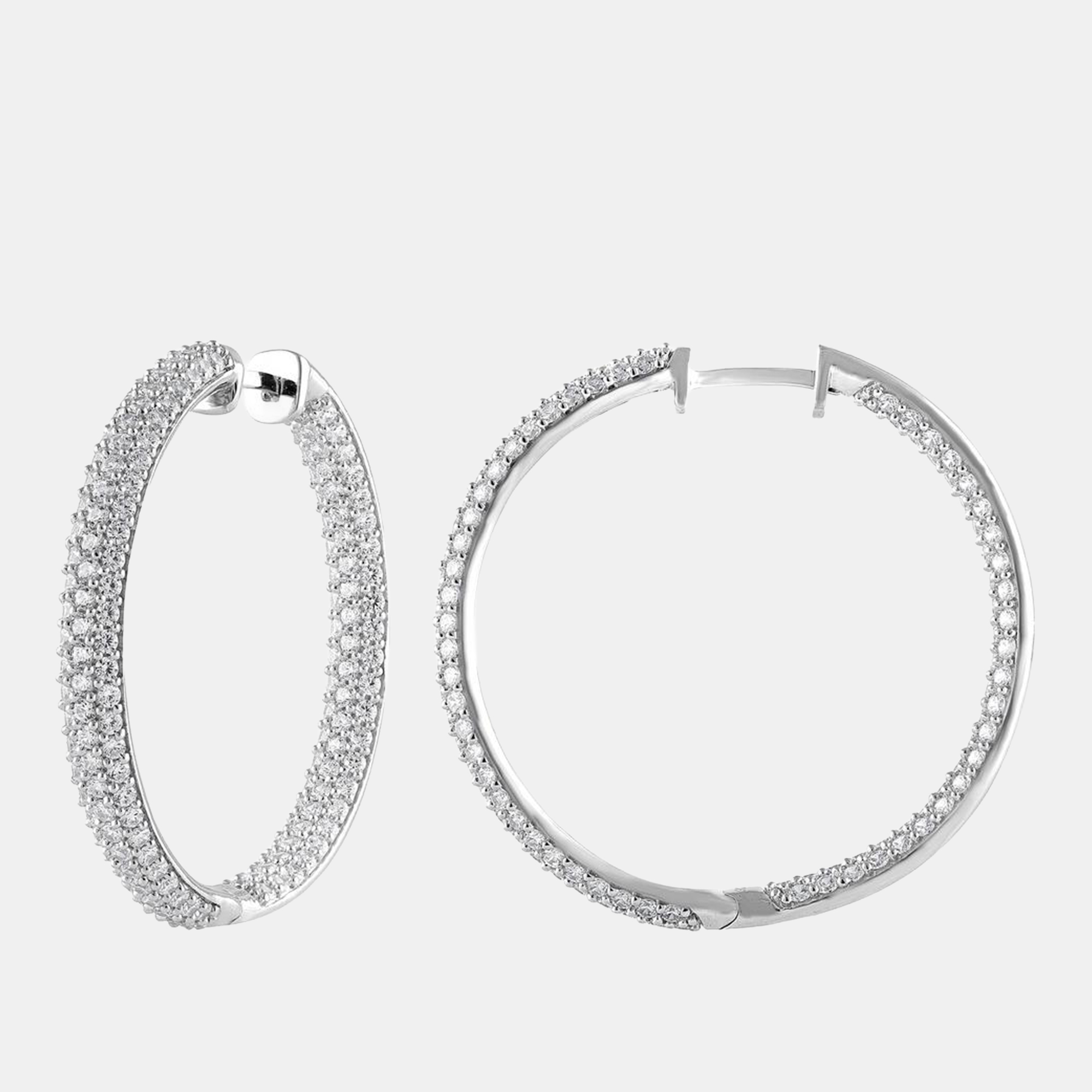 

5ct 14k White Gold Lab Grown Diamond Hoop Earring