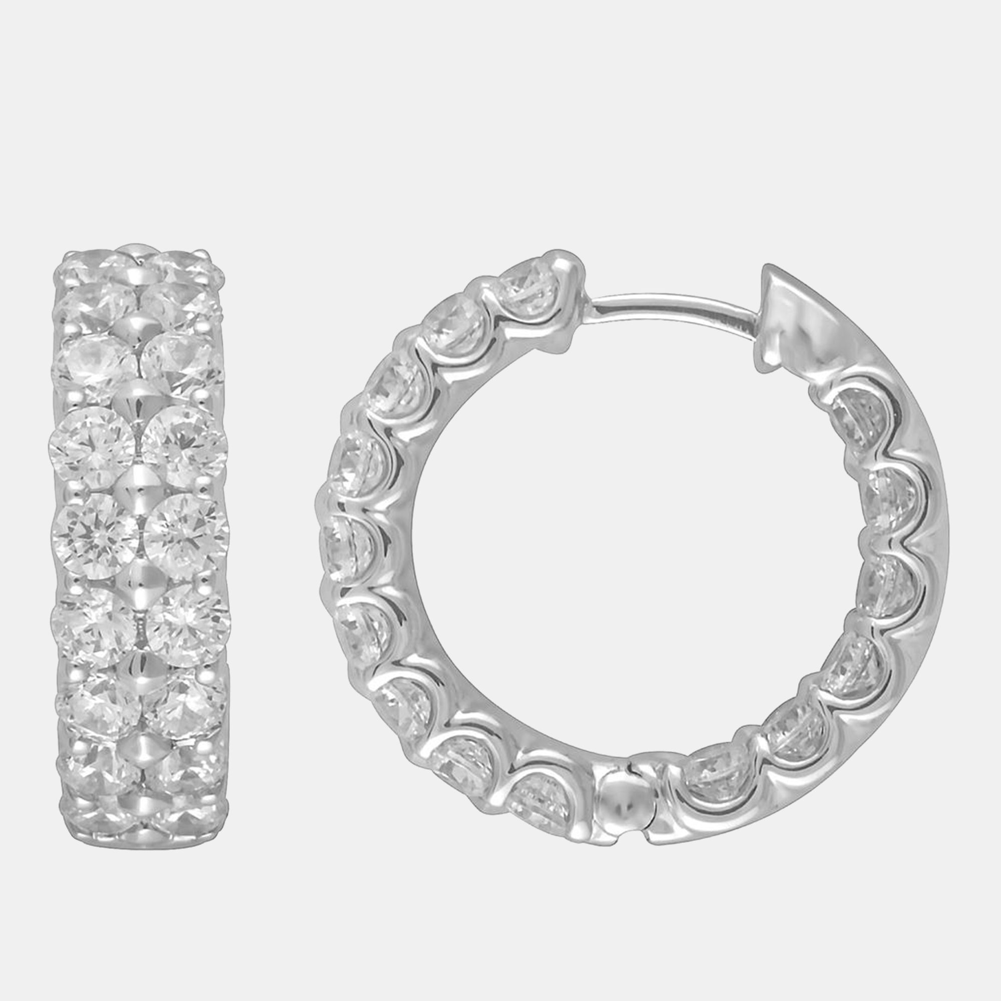 

5ct 14k White Gold Lab Grown Diamond Hoop Earring