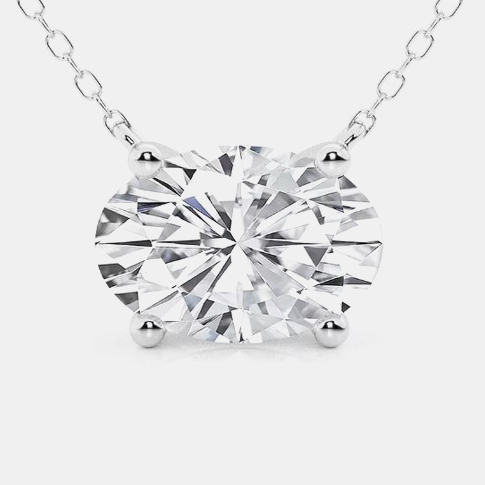 Pre-owned Evolve 0.45ct 14k White Gold Lab Grown Diamond Solitaire Pendant
