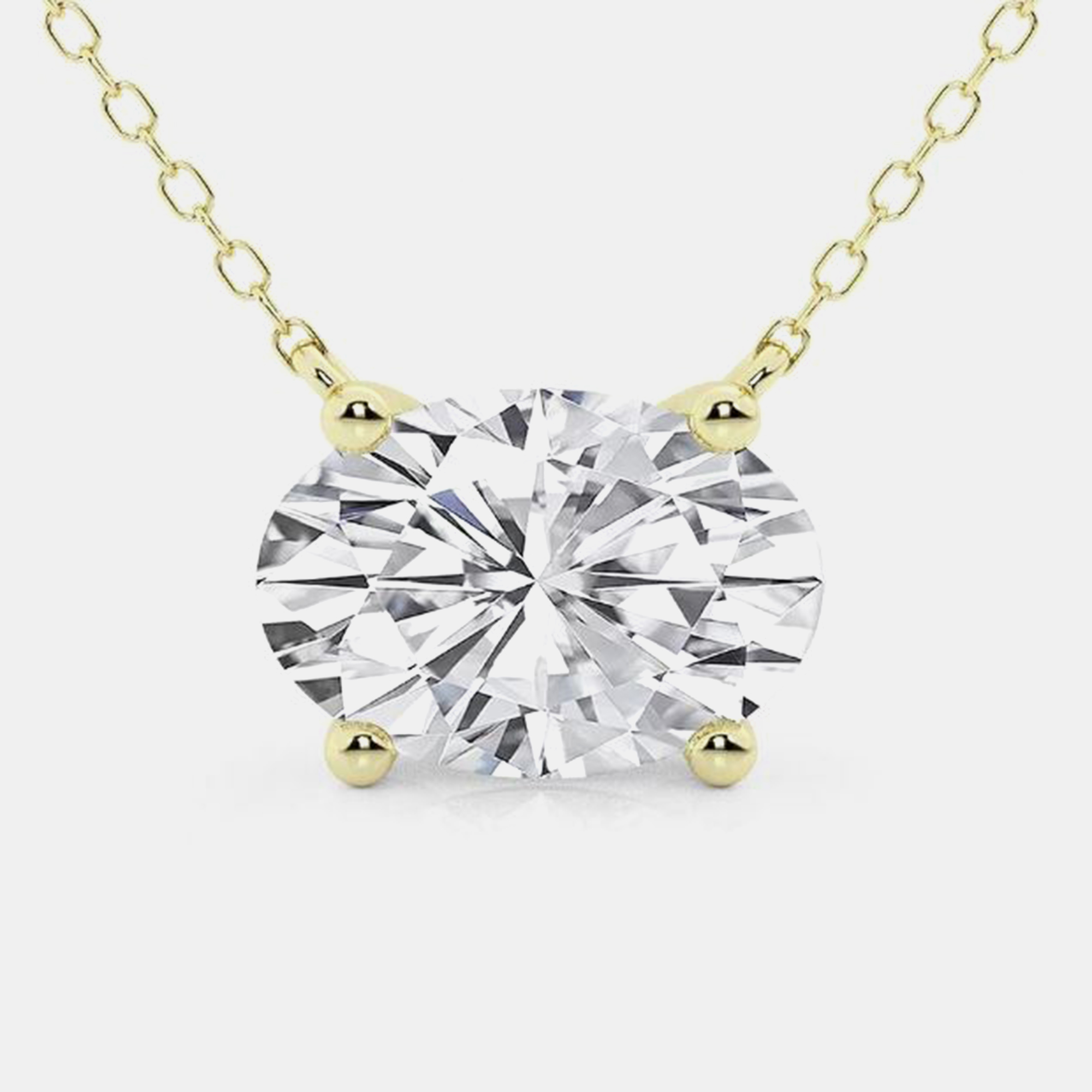 Pre-owned Evolve 0.45ct 14k Yellow Gold Lab Grown Diamond Solitaire Pendant