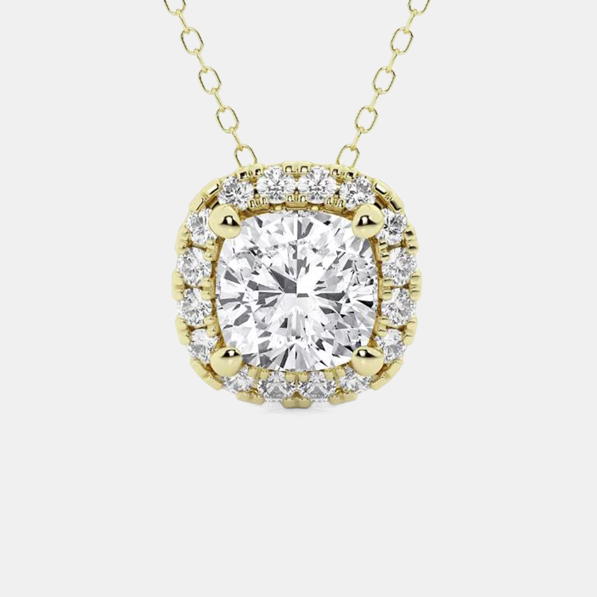 

0.29ct 14k Yellow Gold Lab Grown Diamond Halo Pendant