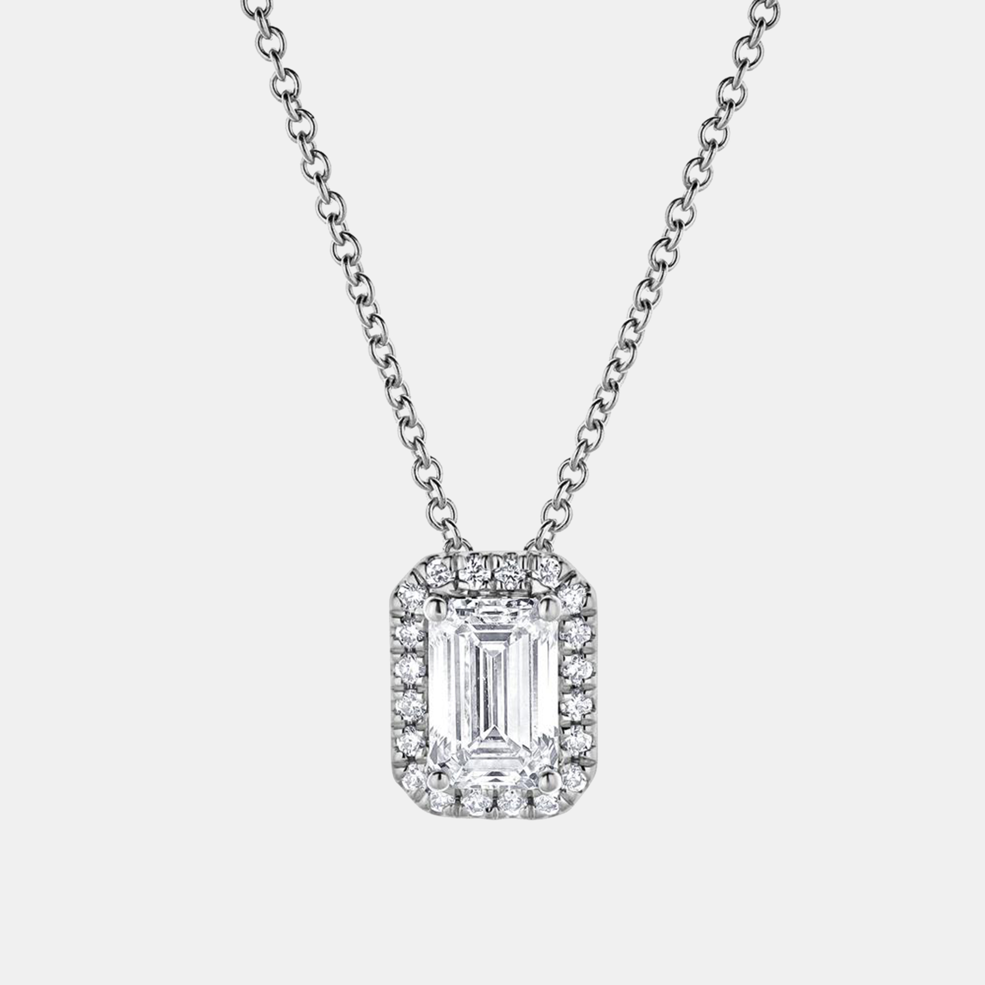 

0.82ct 14k White Gold Lab Grown Diamond Halo Pendant