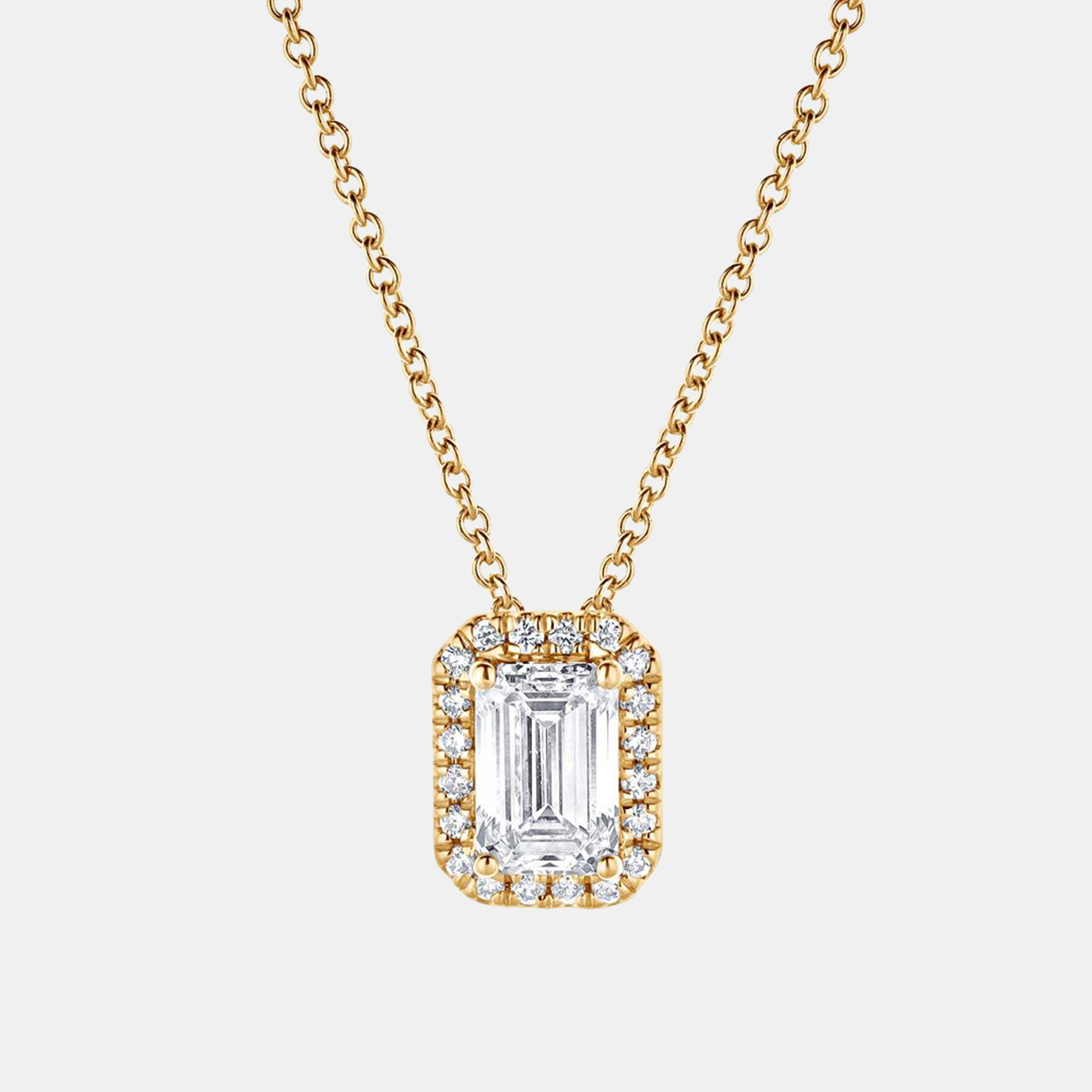 

0.82ct 14k Yellow Gold Lab Grown Diamond Halo Pendant