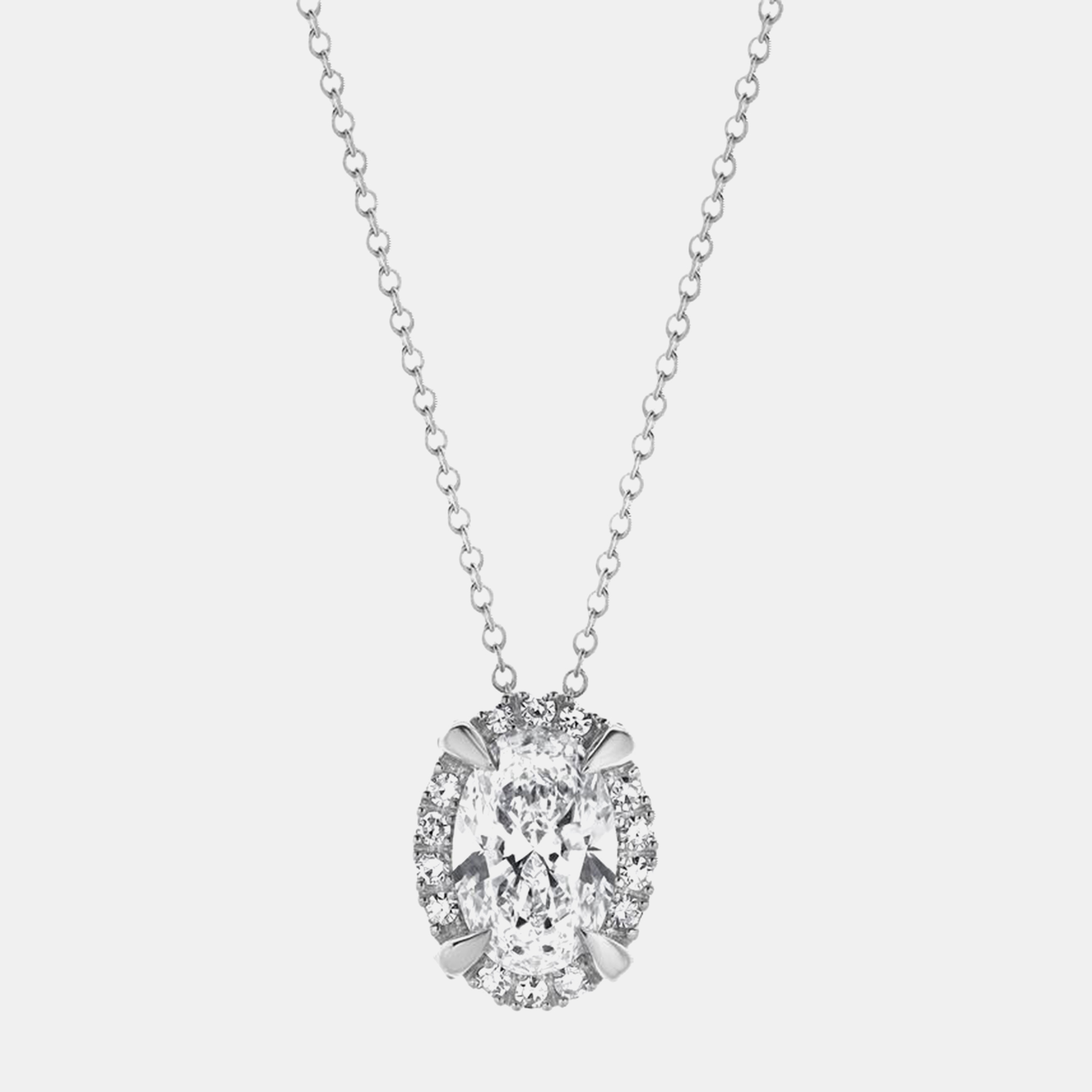 Pre-owned Evolve 2ct 14k White Gold Lab Grown Diamond Halo Pendant