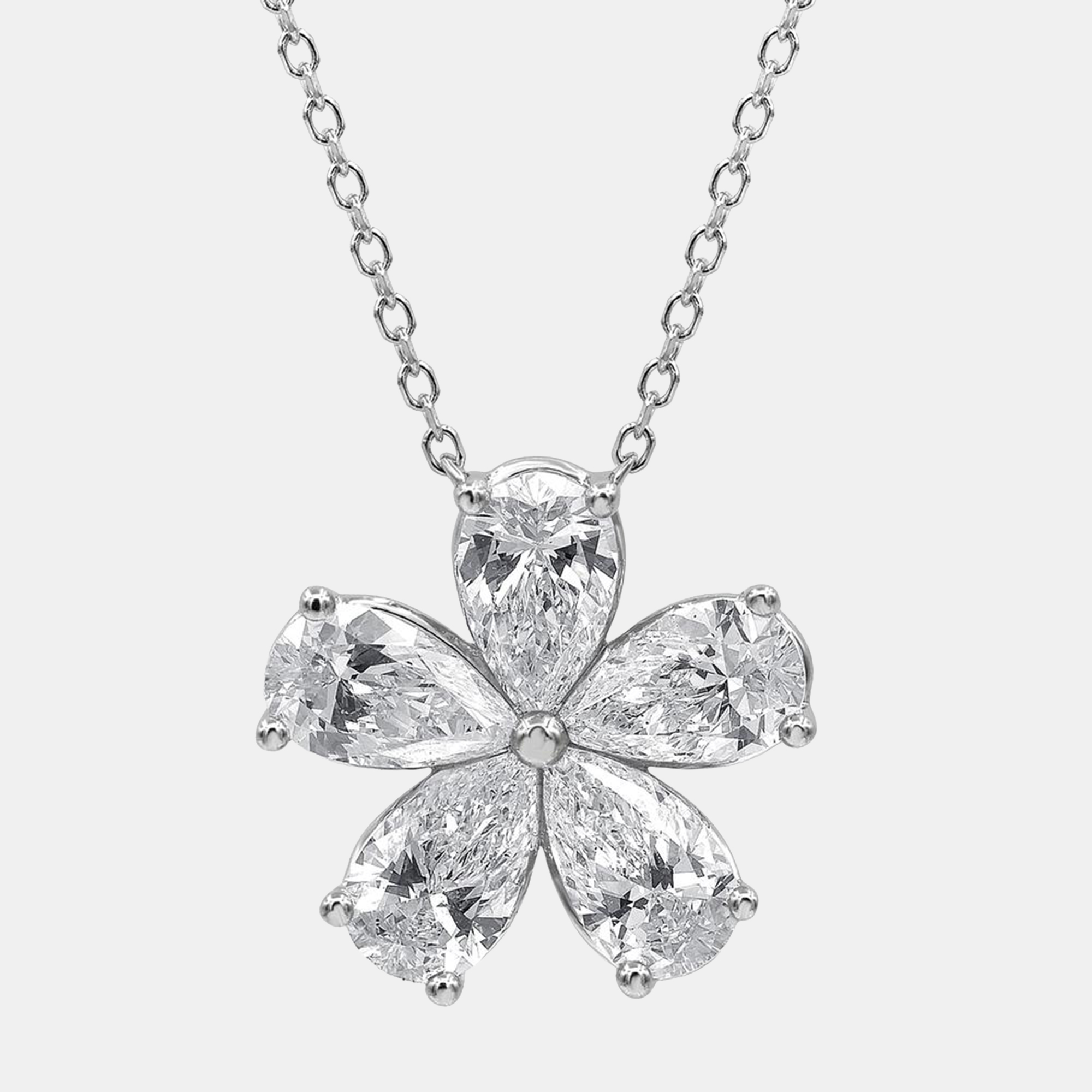 

1.65ct 14k White Gold Lab Grown Diamond Flower Pendant