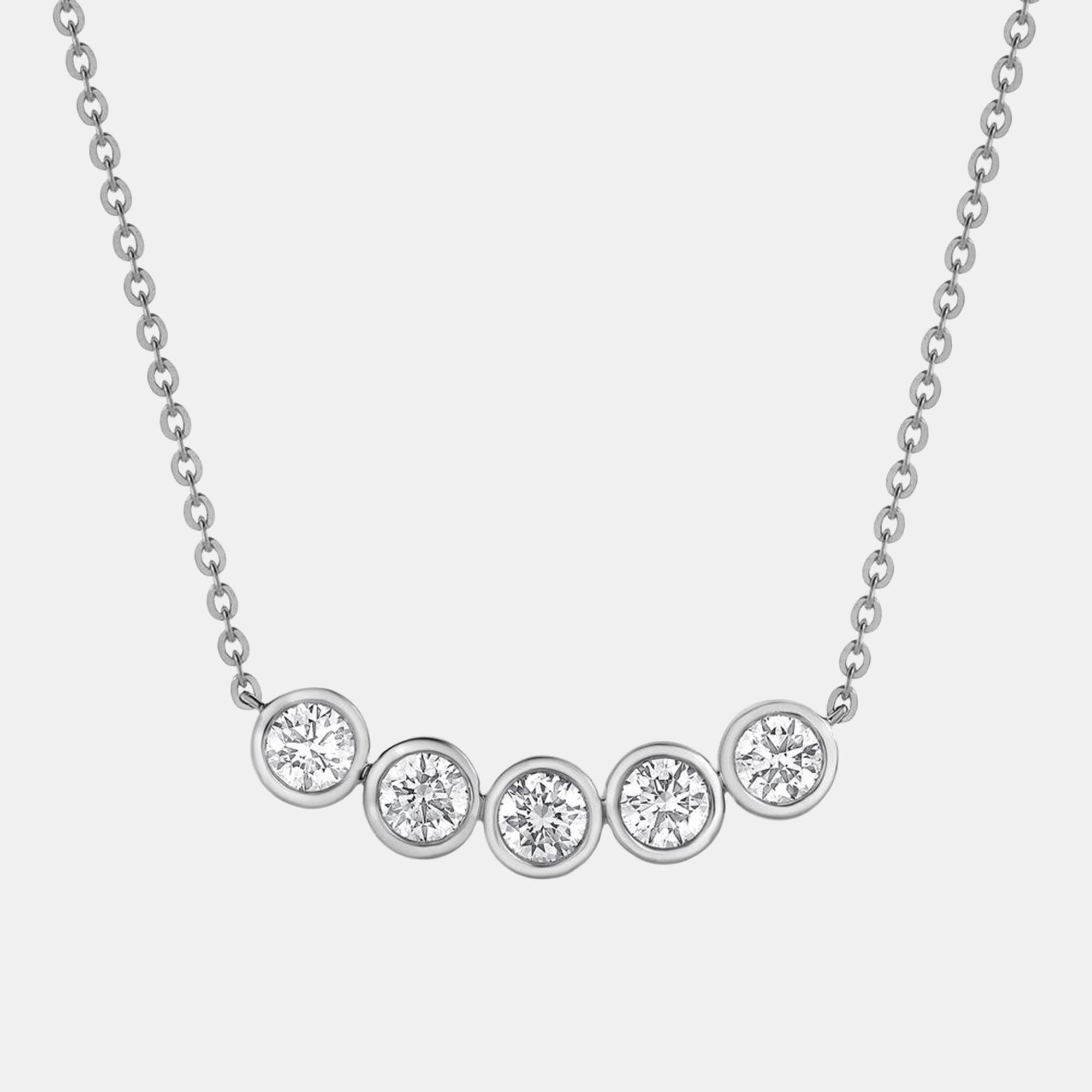 

1ct 14k White Gold Lab Grown Diamond Smile Necklace
