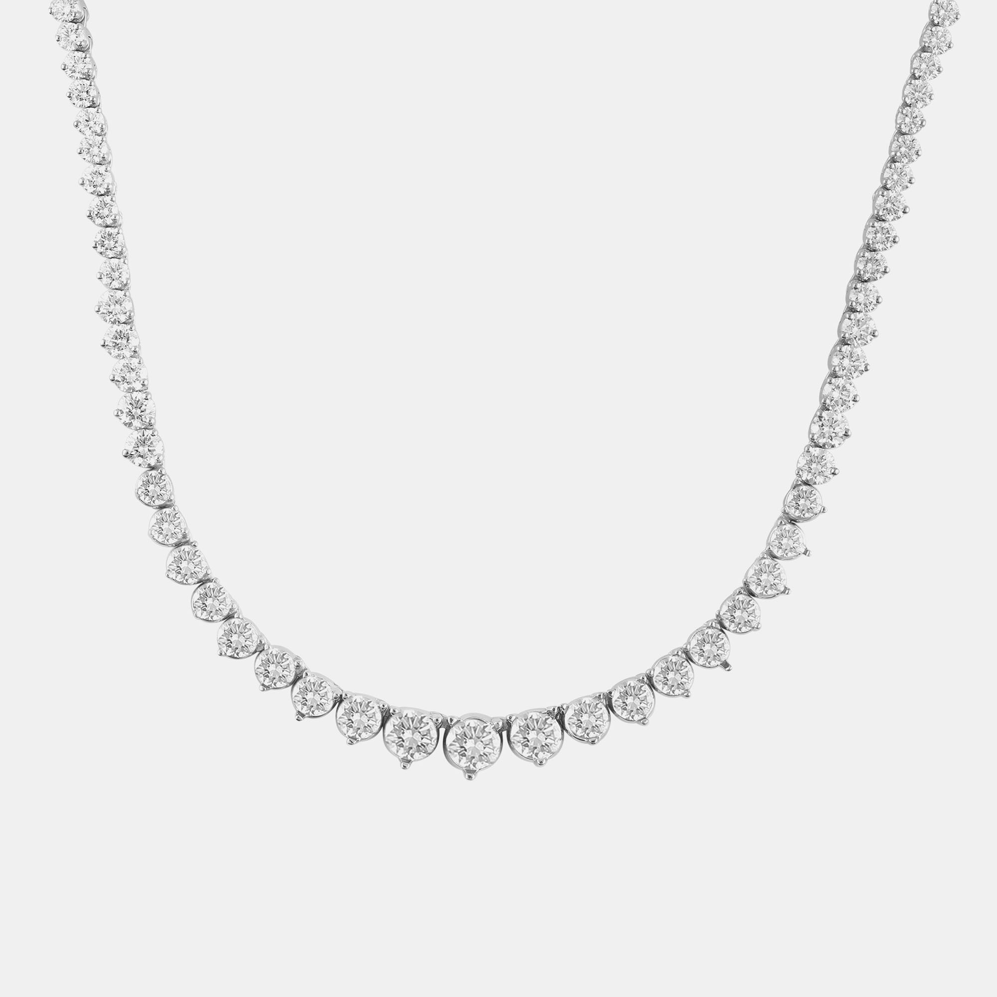 

6.05ct 14k White Gold Lab Grown Diamond Riviera Necklace