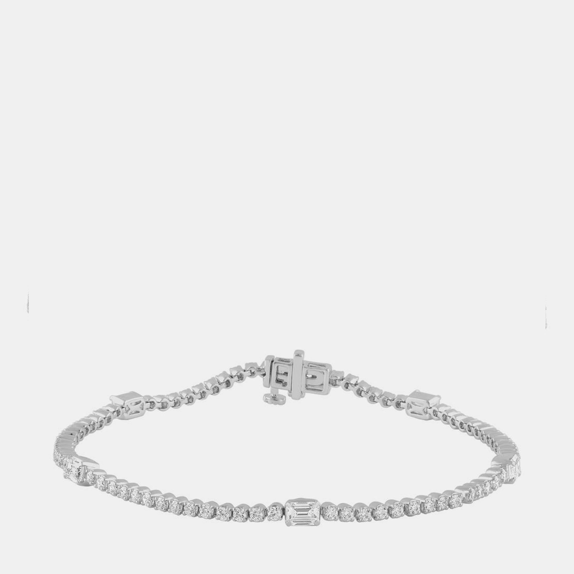 

2.7ct 14k White Gold Lab Grown Diamond Station Bracelet