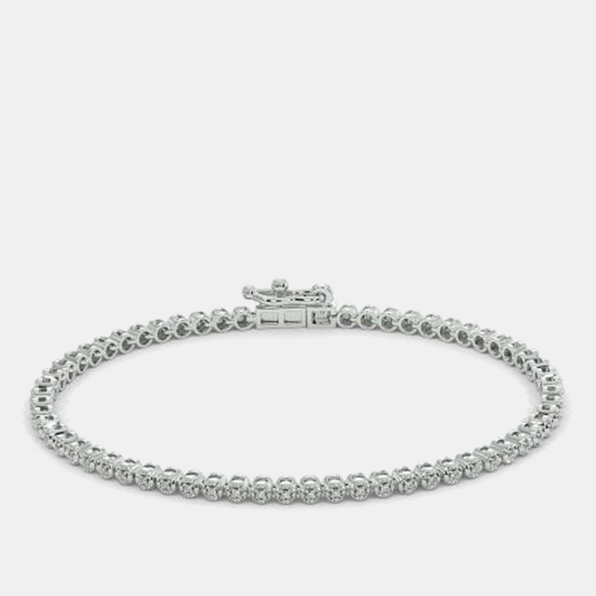 

3.95ct 14k White Gold Lab Grown Diamond Tennis Bracelet