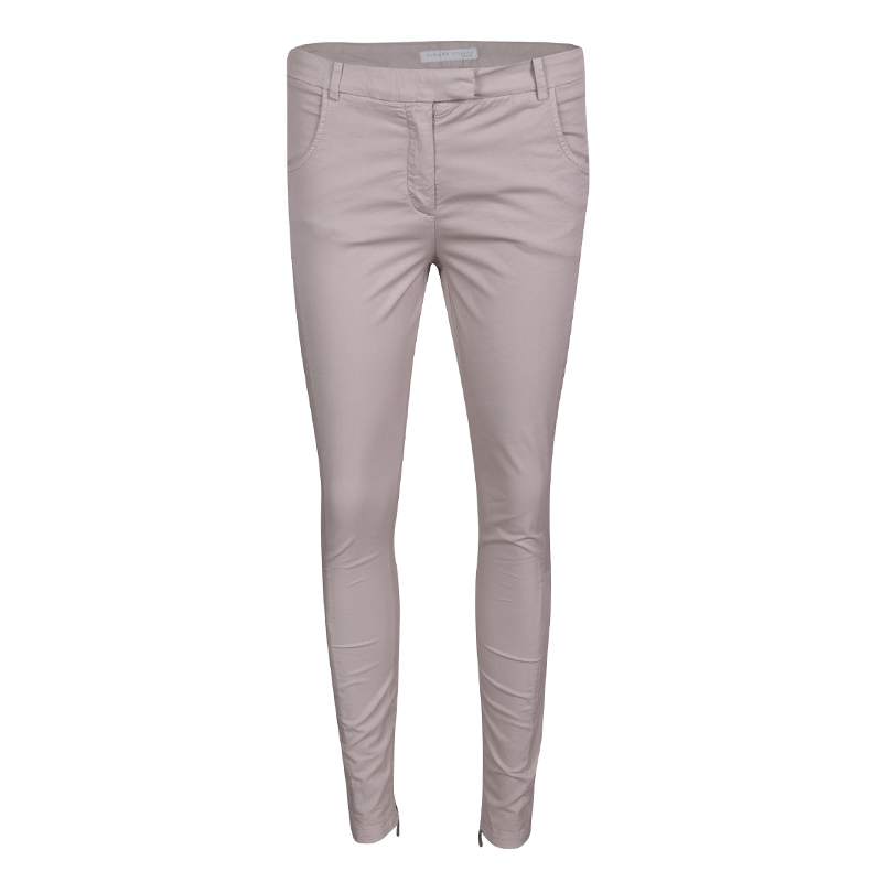 Fabiana Filippi Dusty Pink Stretch Cotton Skinny Trousers S