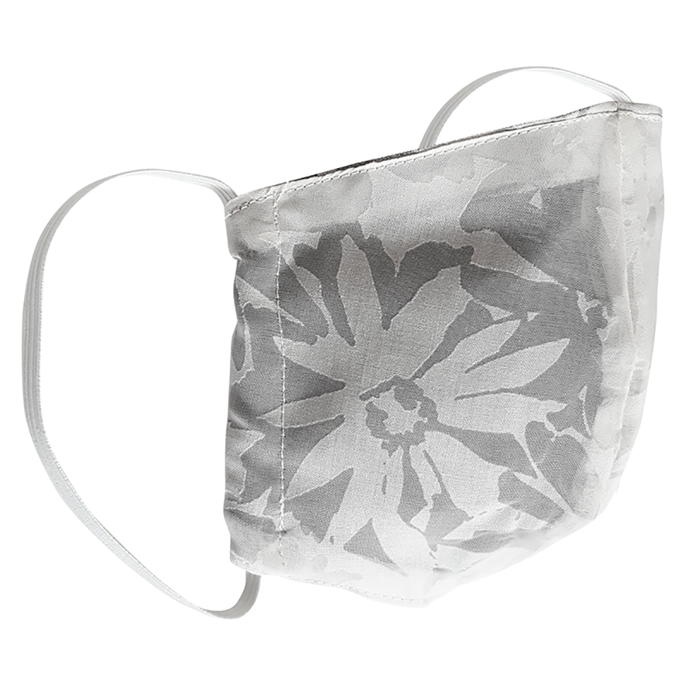 Pre Owned Non-Medical Handmade White Floral Printed Cotton Face Mask - Pack Of 2 (Available for UAE Customers Only)