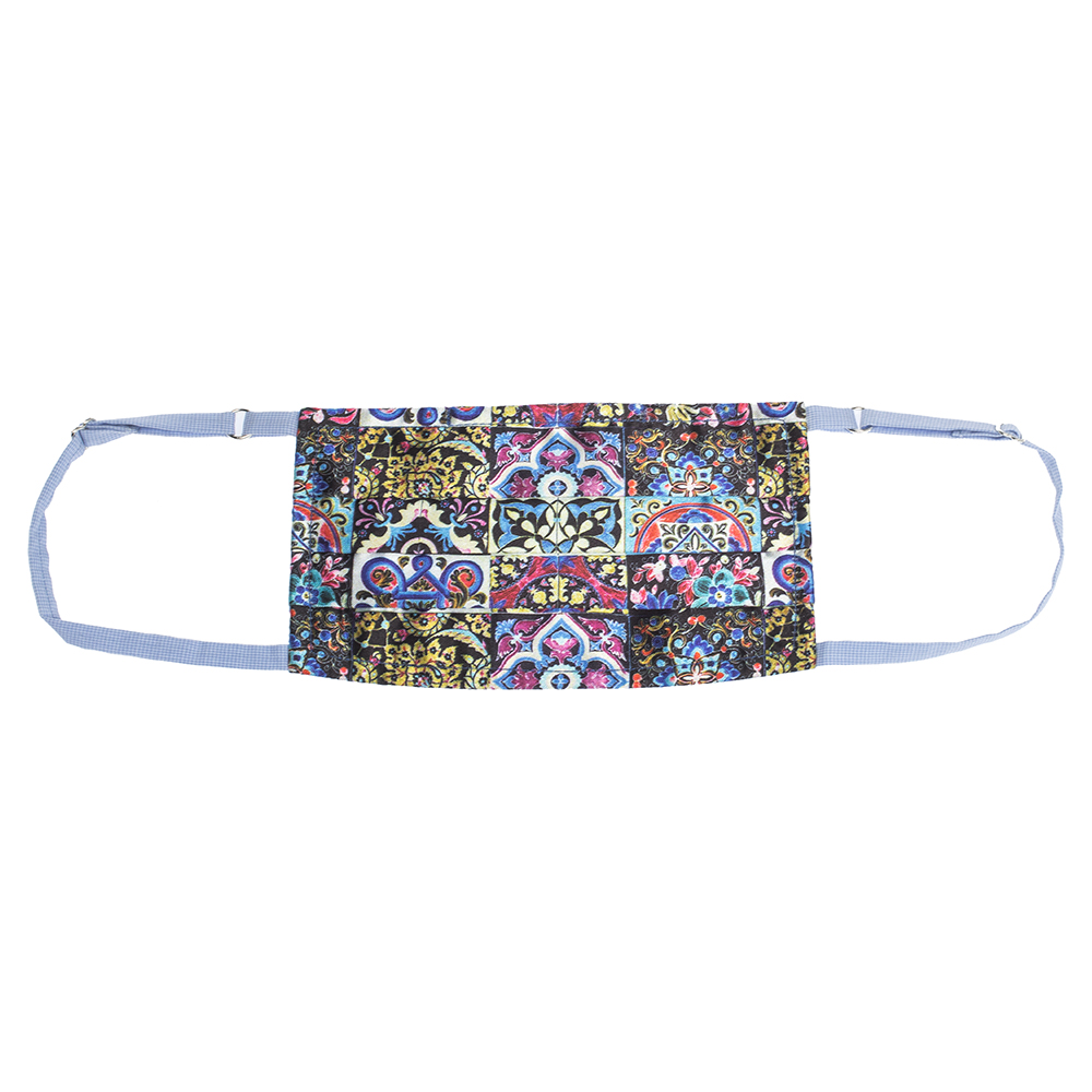 

Collars & Cuffs Non-Medical Handmade Mosaic Blue Face Mask (Available for UAE Customers Only)