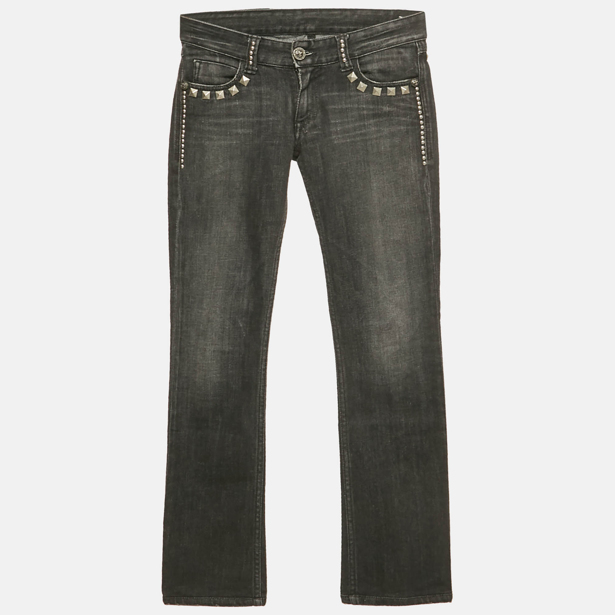 

Faith Connexion Black Studded Denim Distressed Jeans S Waist 25"