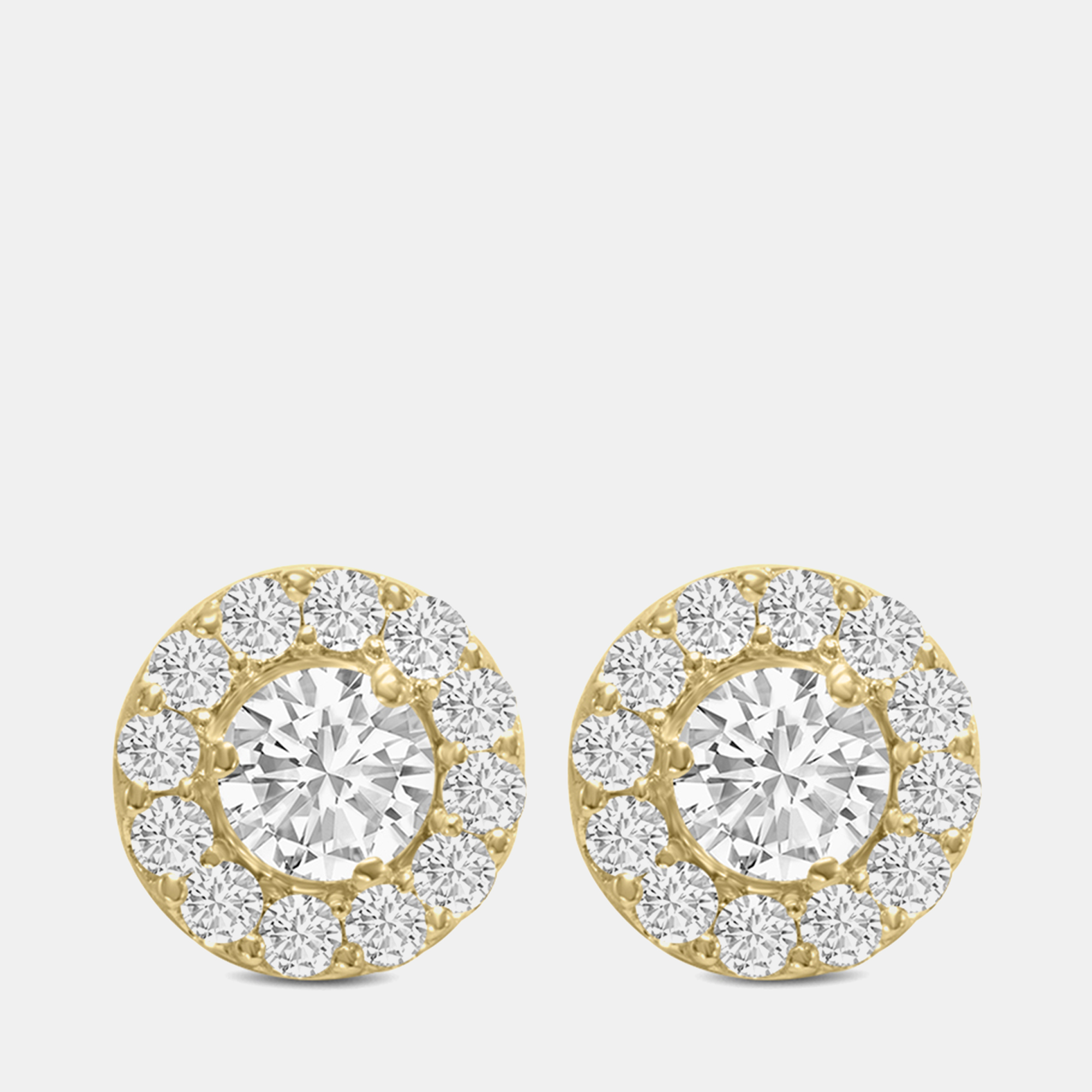 

14K Yellow Gold Lab Grown Diamond Halo Earrings (2.00 Ct)