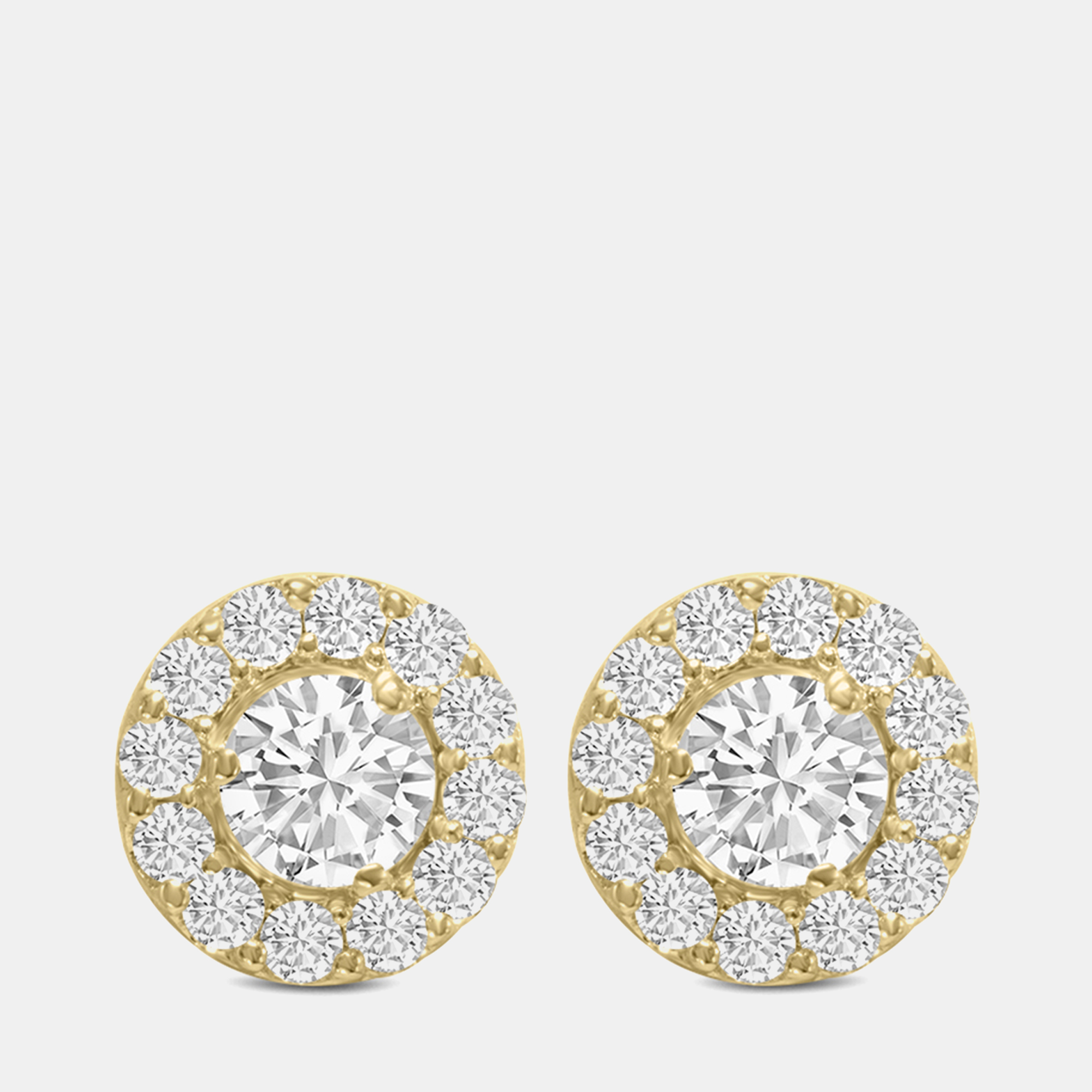 

14K Yellow Gold Lab Grown Diamond Halo Earrings (3.00 Ct)