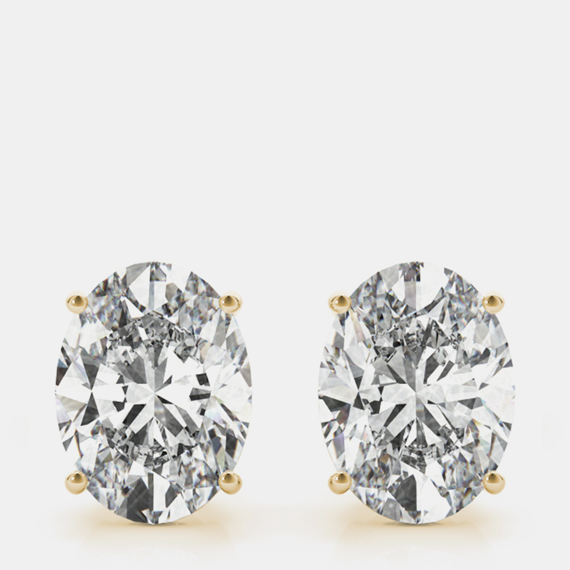 

14K Yellow Gold Oval Shaped Lab Grown Diamond Earring Studs (3.00 Ct)