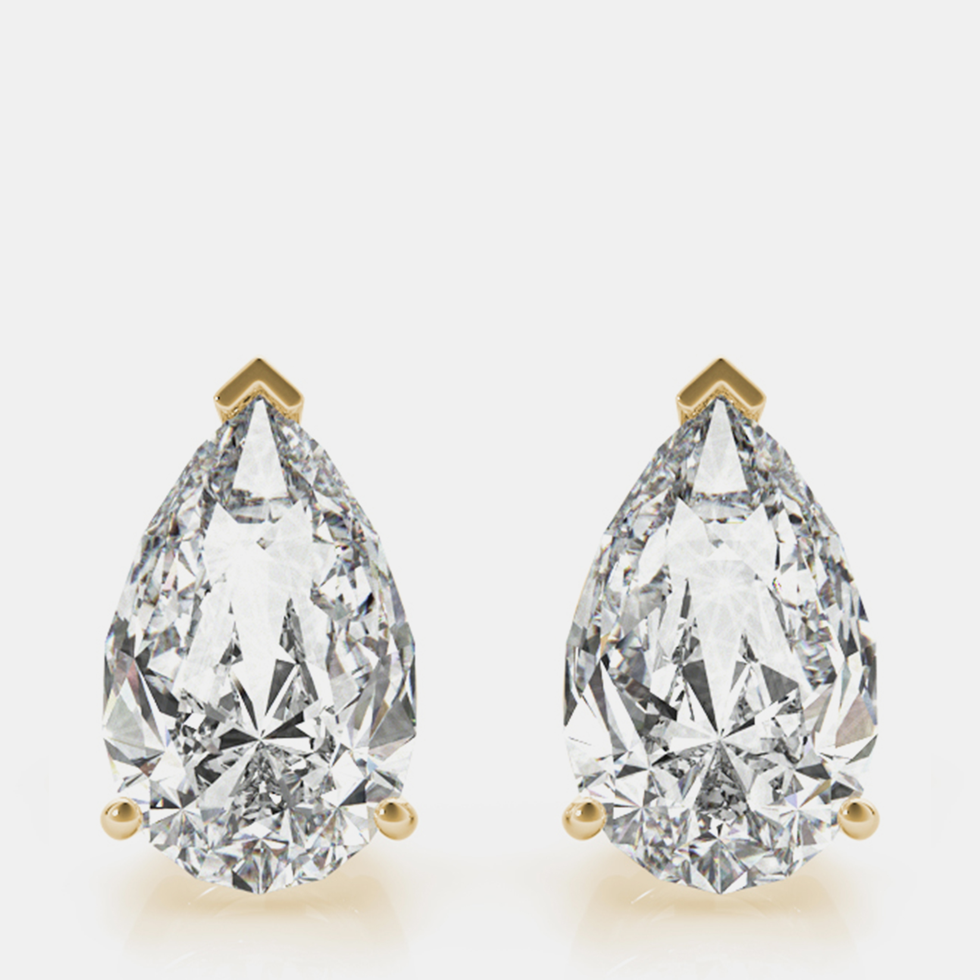 

14K Yellow Gold Pear Shaped Lab Grown Diamond Earring Studs (3.00 Ct)