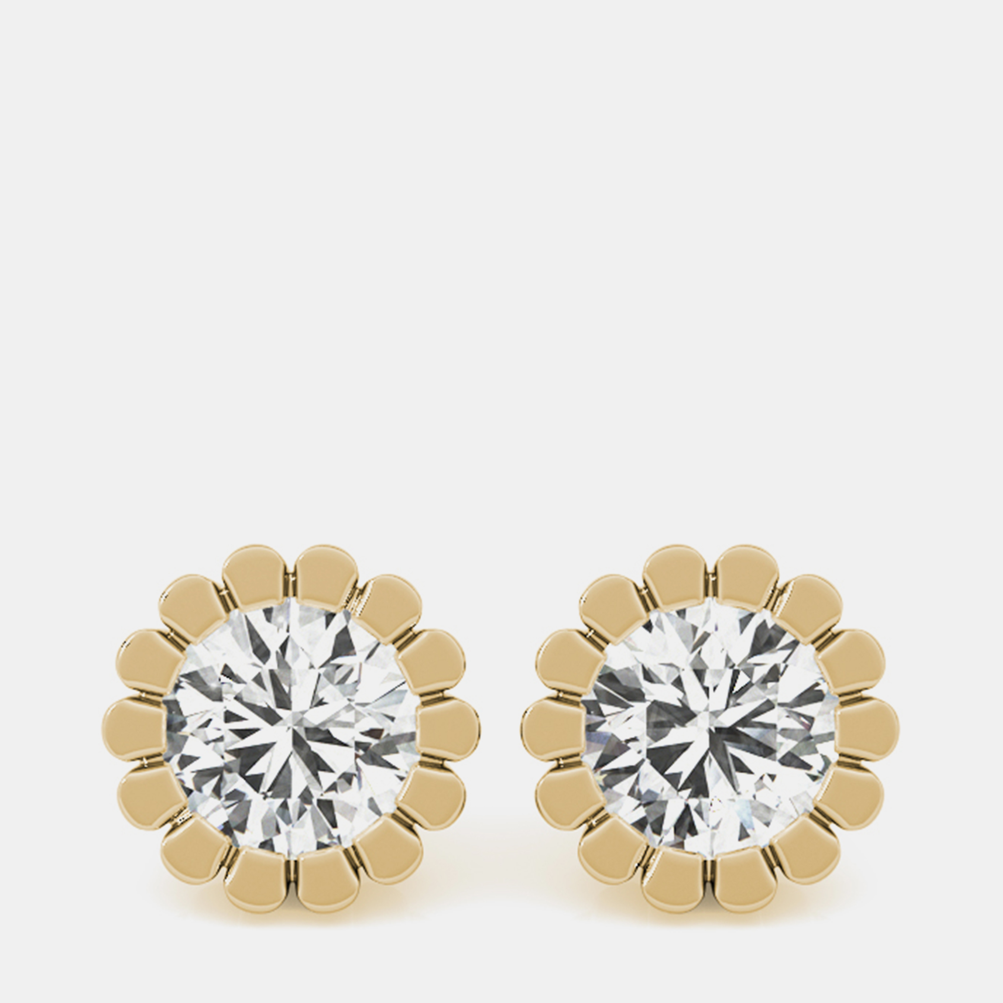 

14K White Gold Lab Grown Diamond Flower Motif Earring Studs (3.00 Ct)