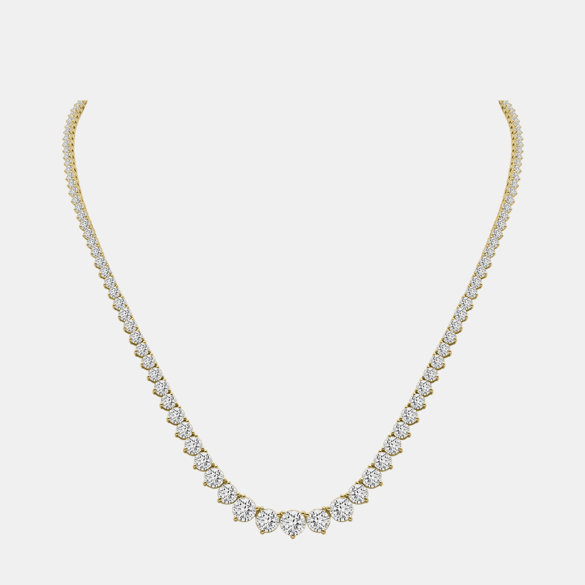 

14K Yellow Gold Lab Grown Diamond Graduated Necklace (10.00Ct)