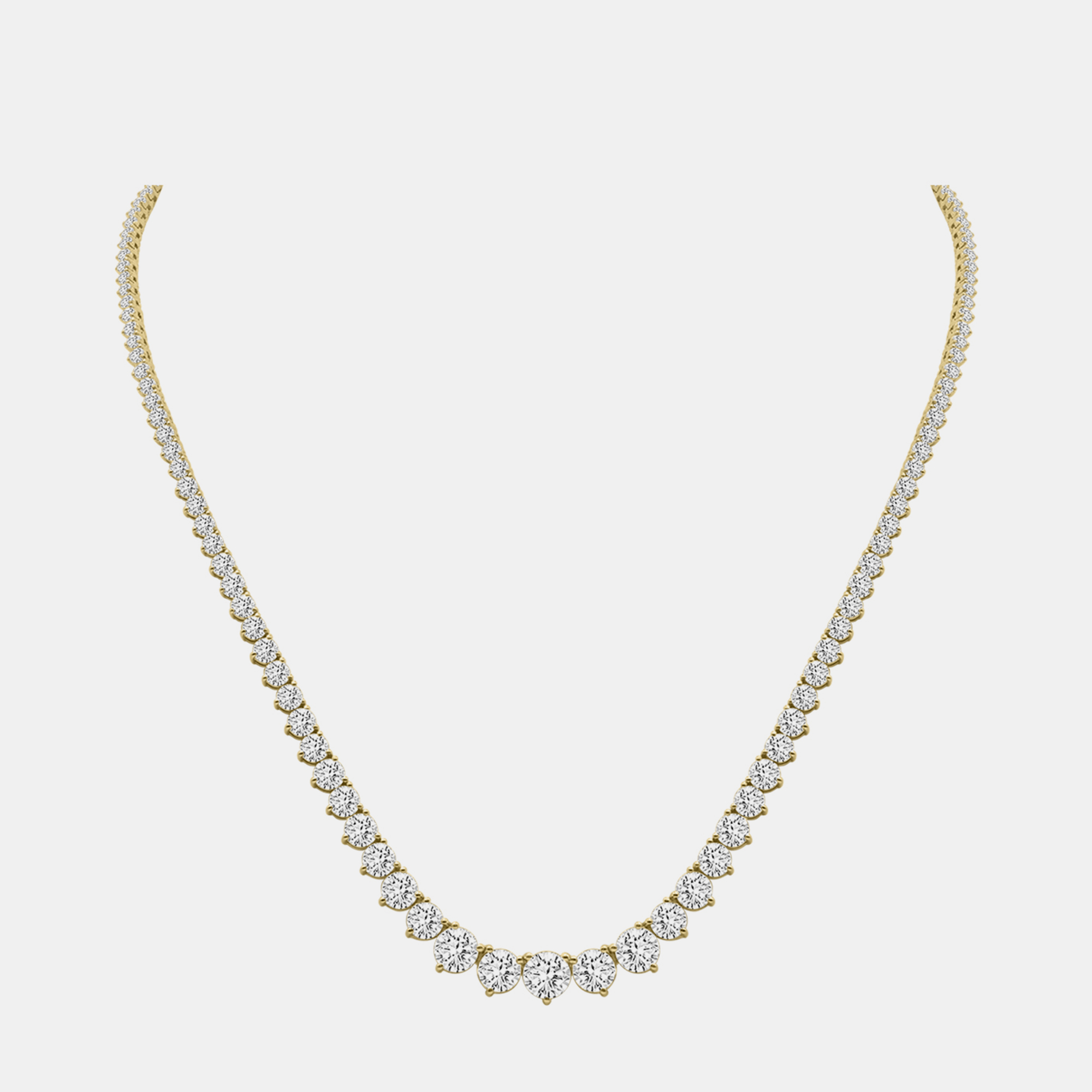 

14K Yellow Gold Lab Grown Diamond Graduated Necklace (20.00 Ct)