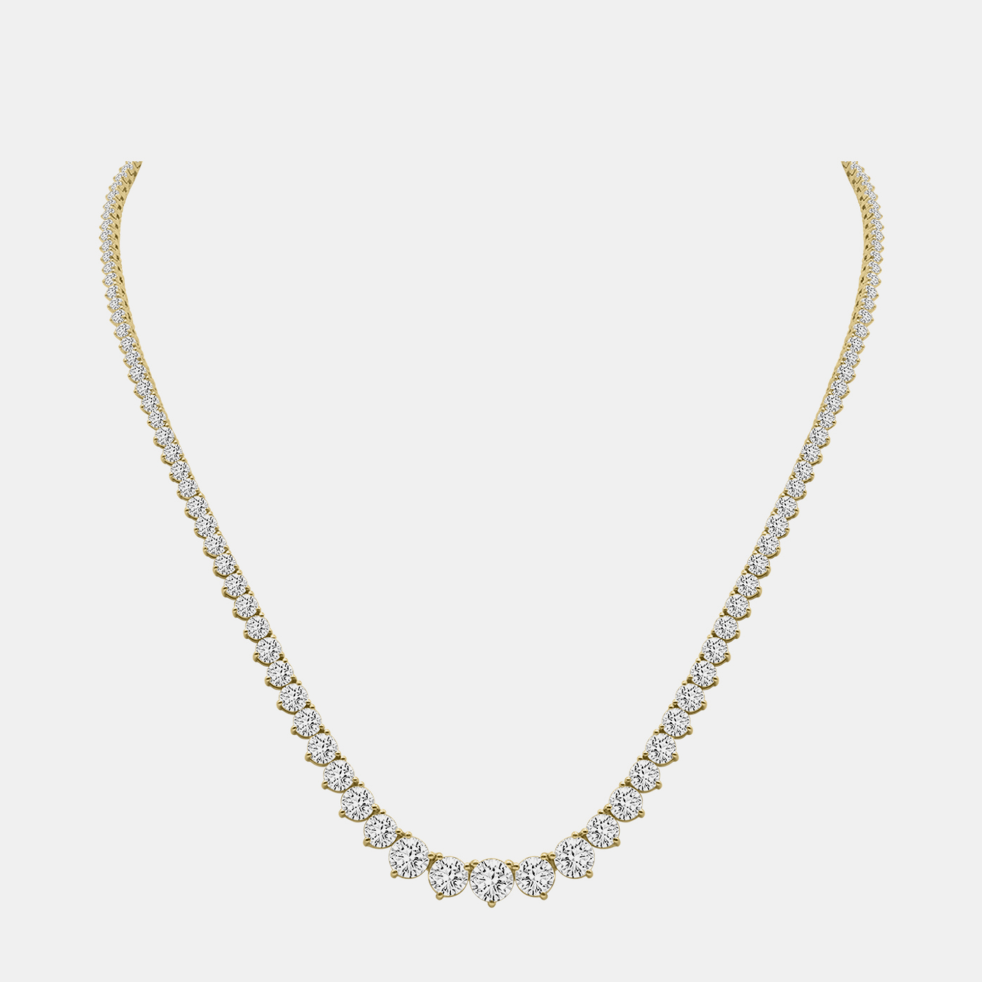 

14K Yellow Gold Lab Grown Diamond Graduated Necklace (35.00 ct)