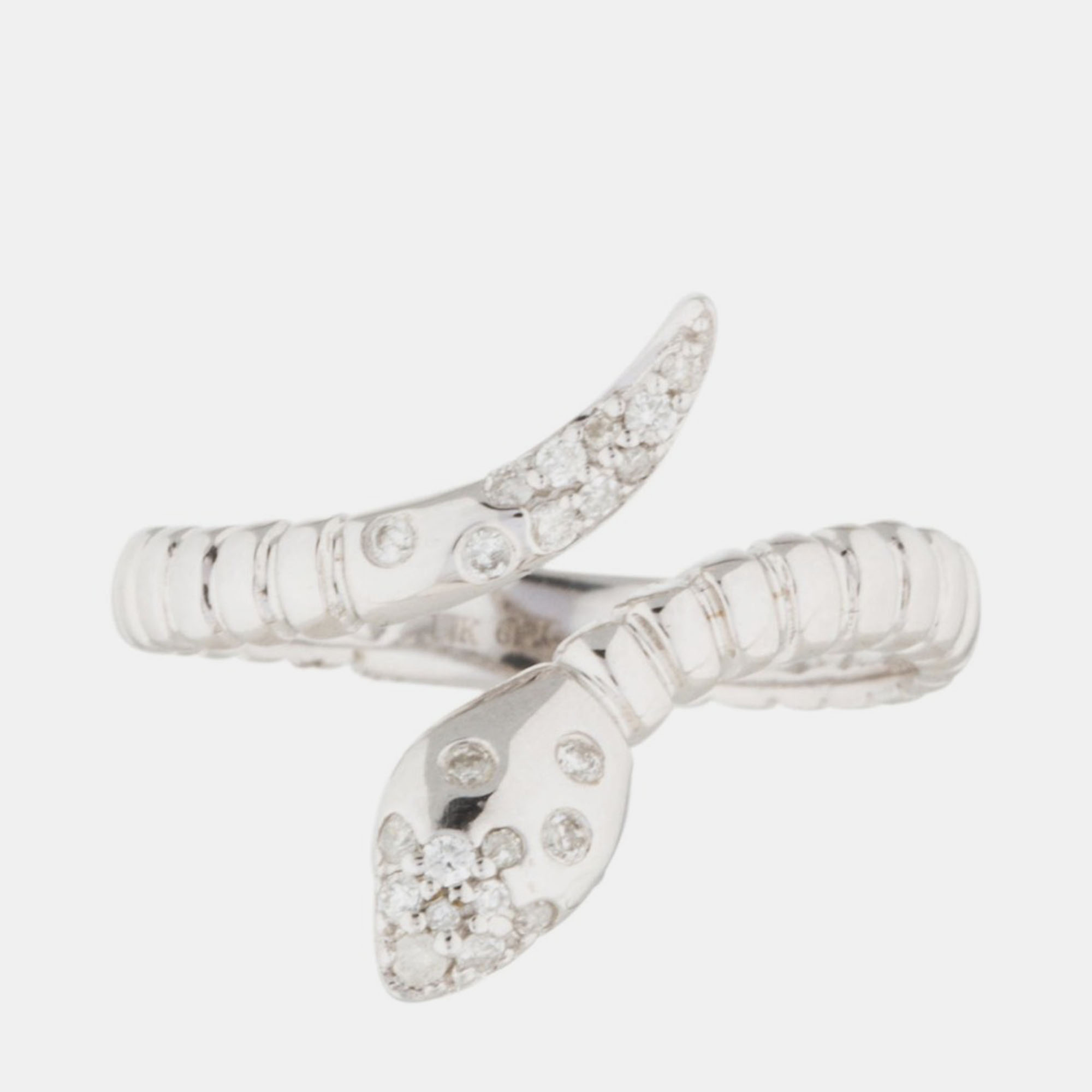

14K White Gold Lab Grown Diamond Snake Ring