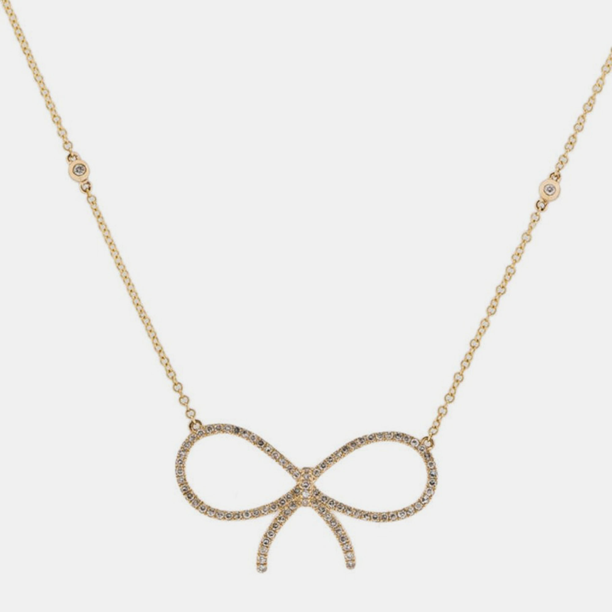 

14K Yellow Gold Lab Grown Diamond Bow Necklace
