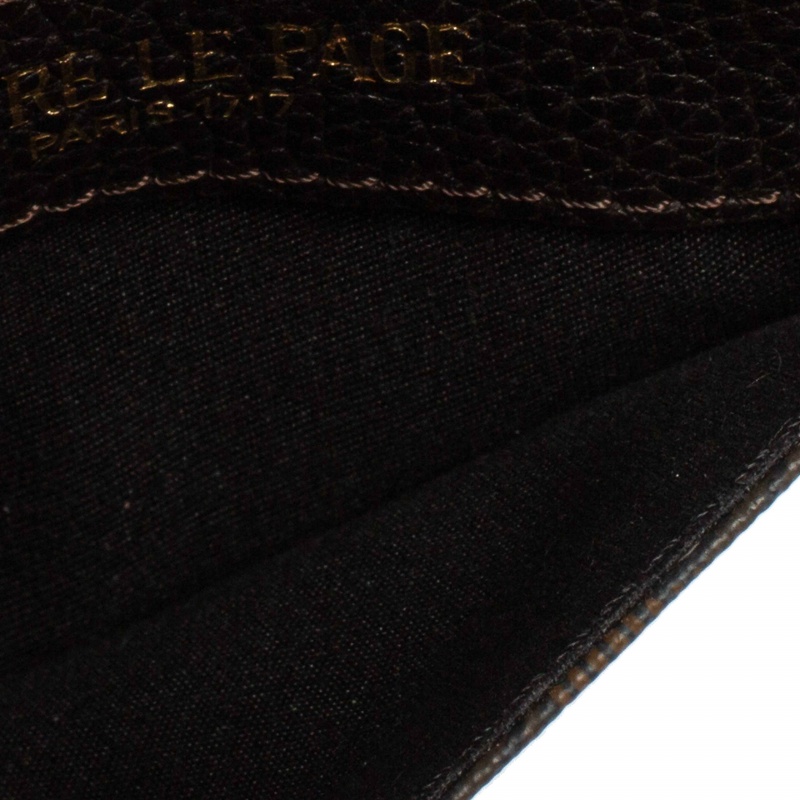 

Faure Le Page Black/Brown Coated Canvas and Leather Pouch Keychain