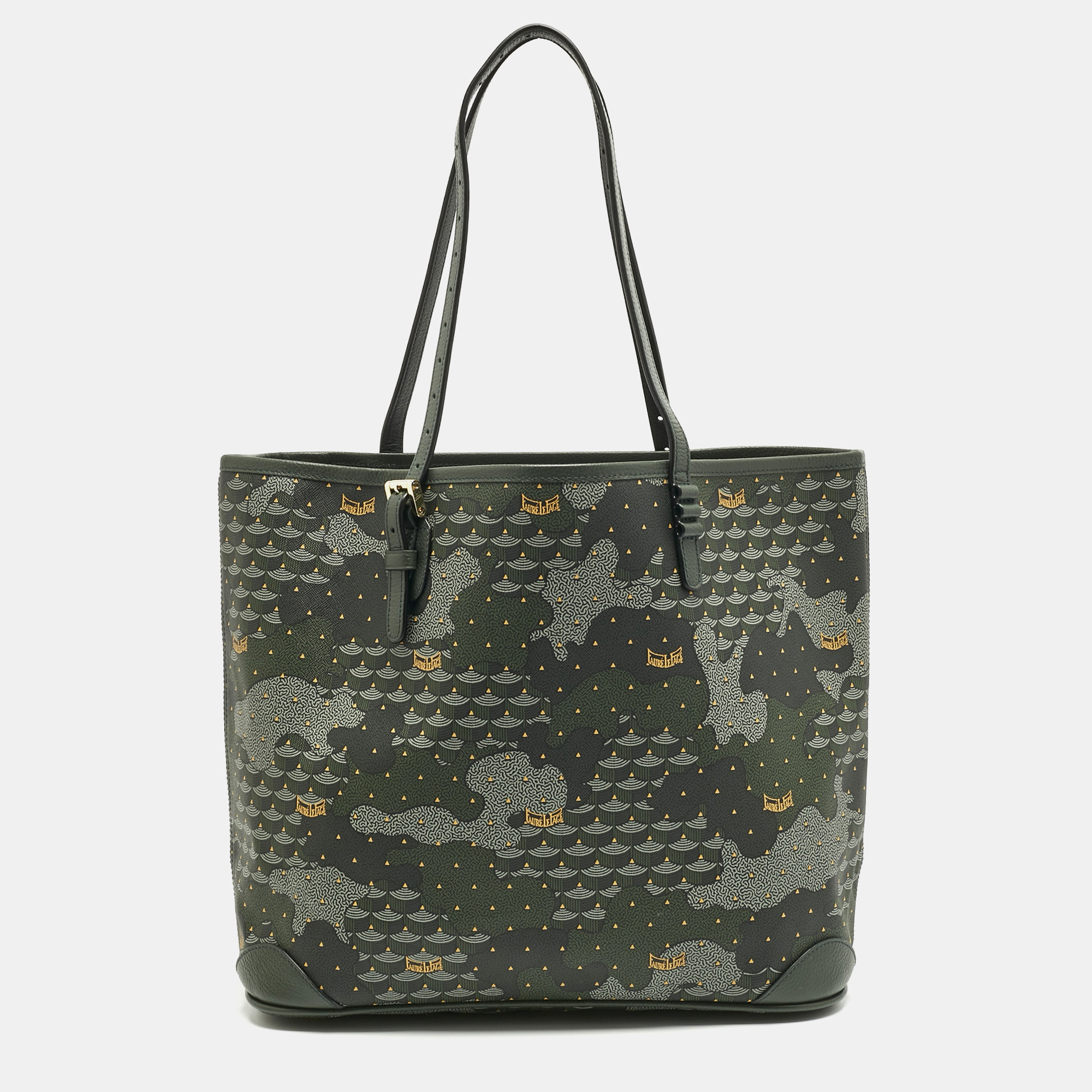 

Faure Le Page Green Coated Canvas Daily Battle 35 Tote