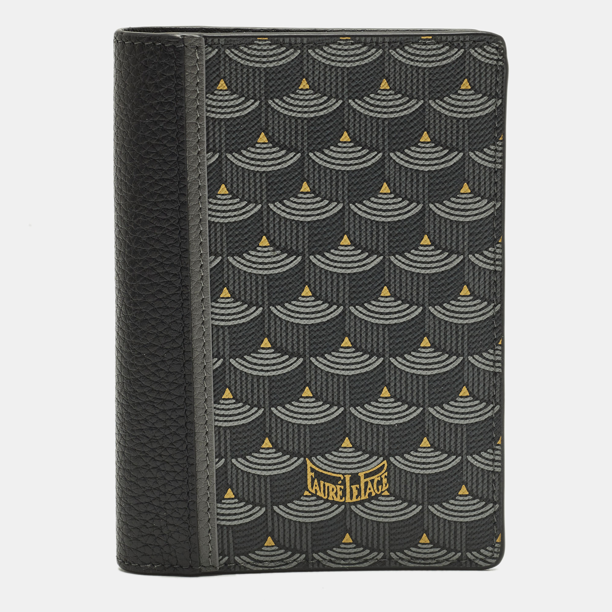 

Faure Le Page Grey/Black Scale Coated Canvas and Leather Bifold Wallet