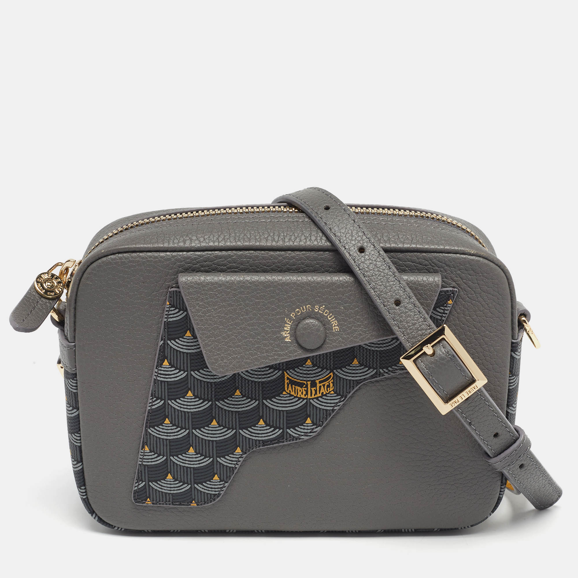 

Faure Le Page Grey Coated Canvas and Leather Calibre Soft 17 Crossbody Bag