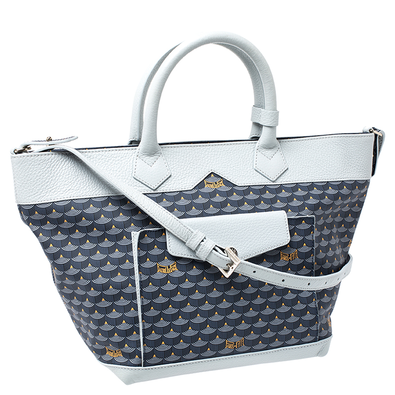 Faure Le Page Grey Toile Ecailles Carry on Tote Faure Le Page