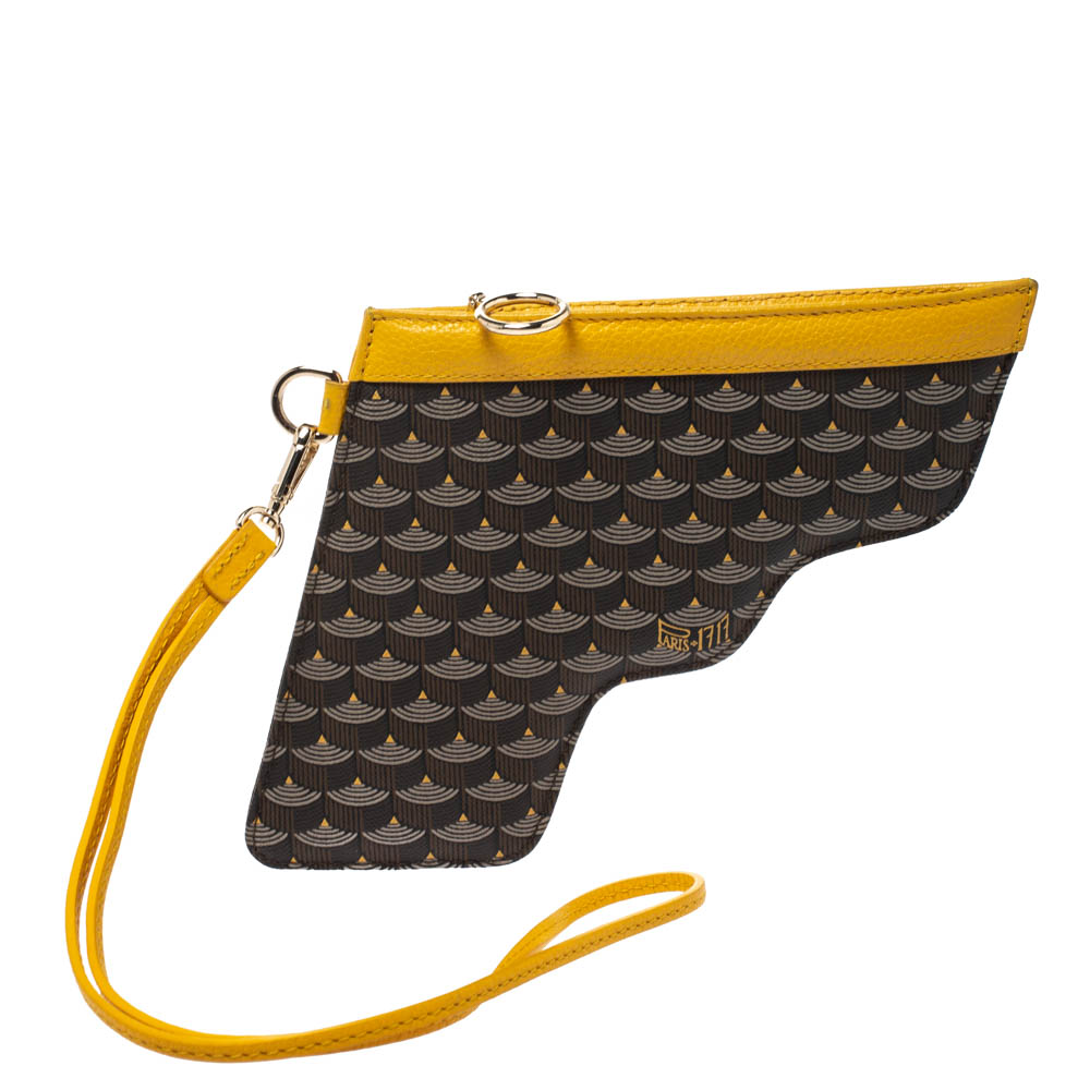 Faure Le Page Yellow Coated Canvas Calibre 22 Wristlet Pouch