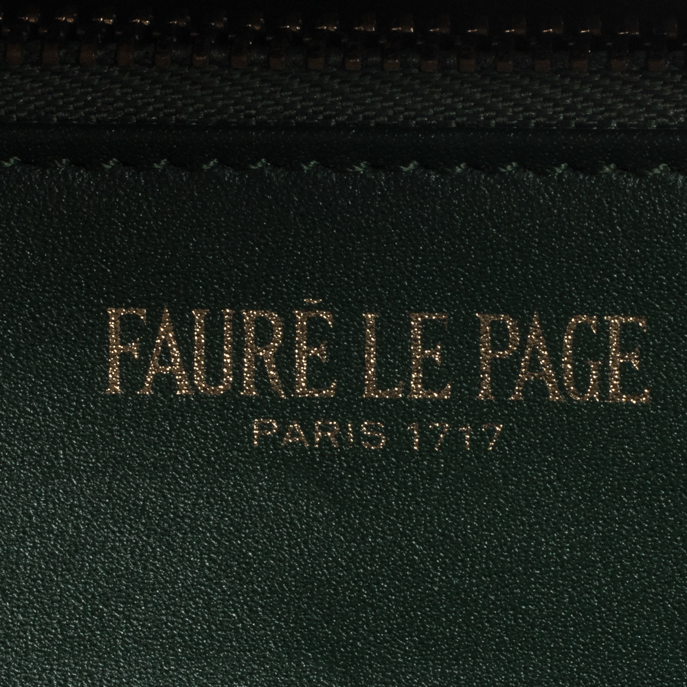 Faure Le Page Green Coated Canvas Continental Wallet Faure Le Page