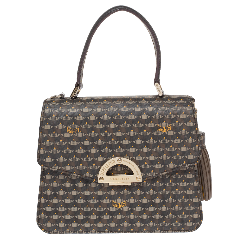 Click to view more detailed imagery on our partner's website Pre-owned Fauré Le Page Brown/black Coated Canvas And Leather Parade Top Handle Bag