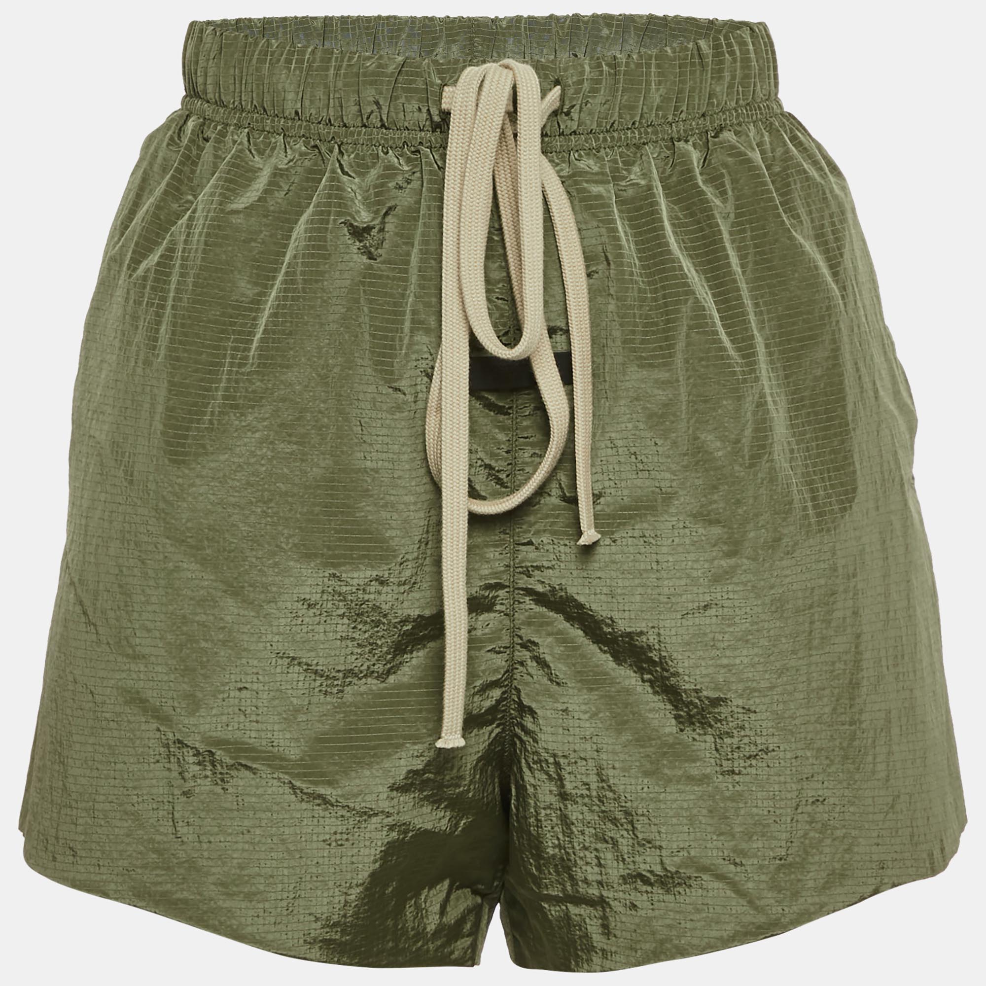 

Fear of God Green Nylon Ripstop Running Shorts XXS