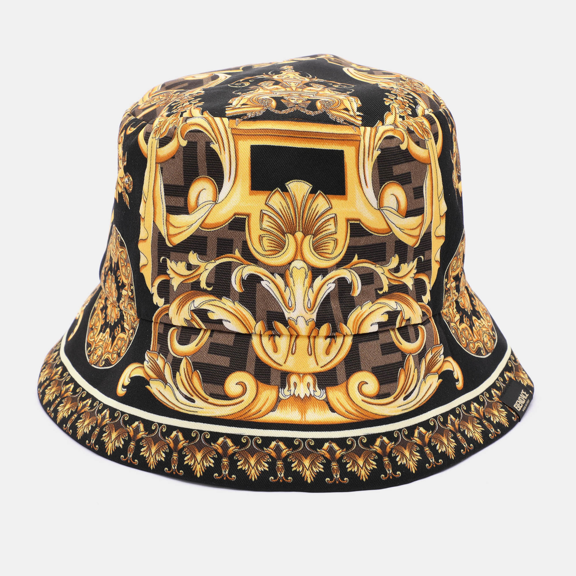 

Fendi X Versace Multicolor FF Baroque Print Silk Bucket Hat