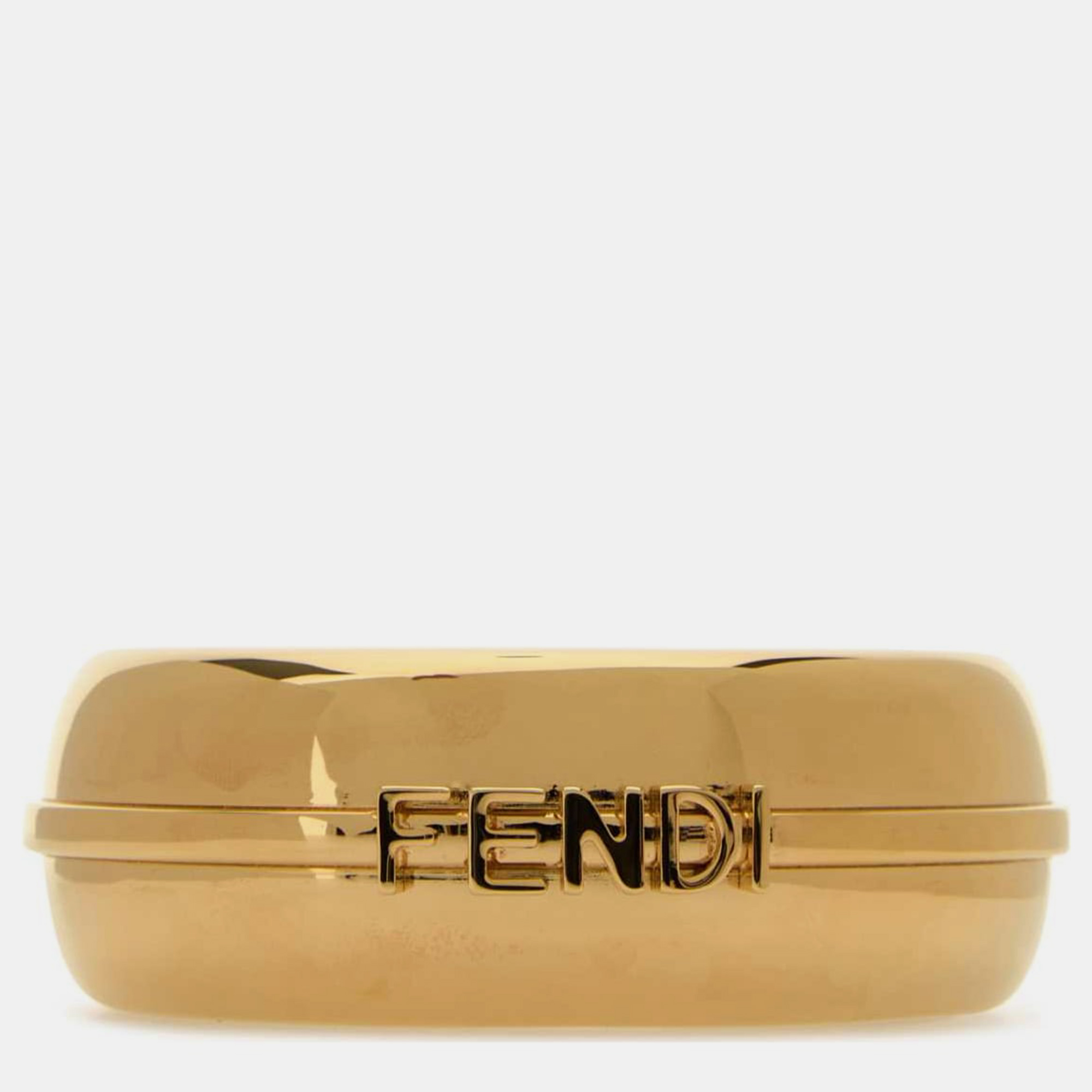 

Fendi Orosoft Gold Metal Fendigraphy Bracelet