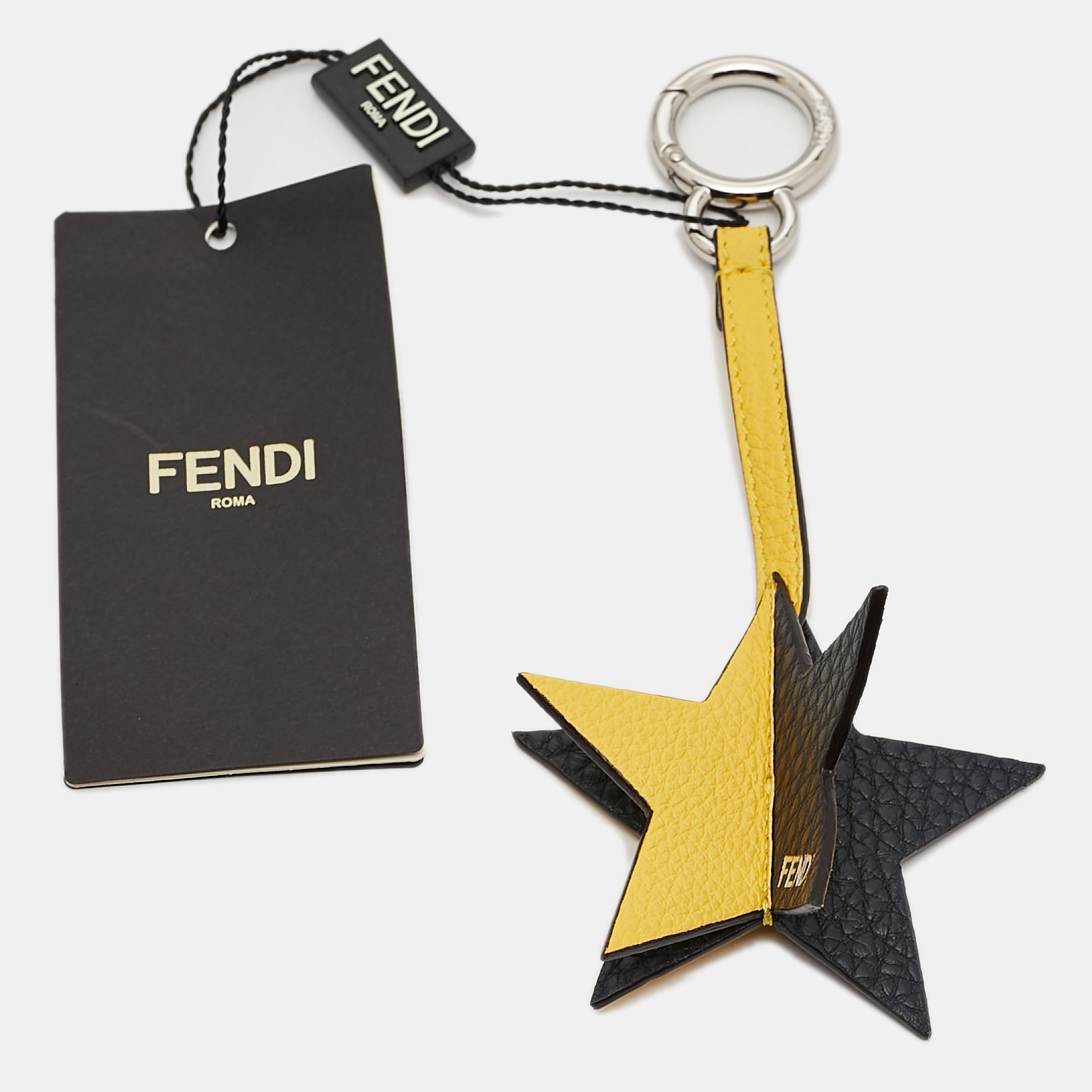 

Fendi Yellow/Black Leather Star Bag Charm