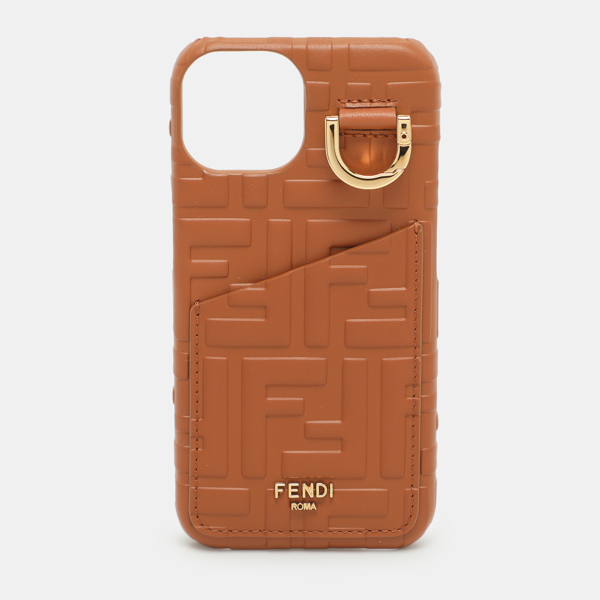 

Fendi Brown FF Leather  Phone Case