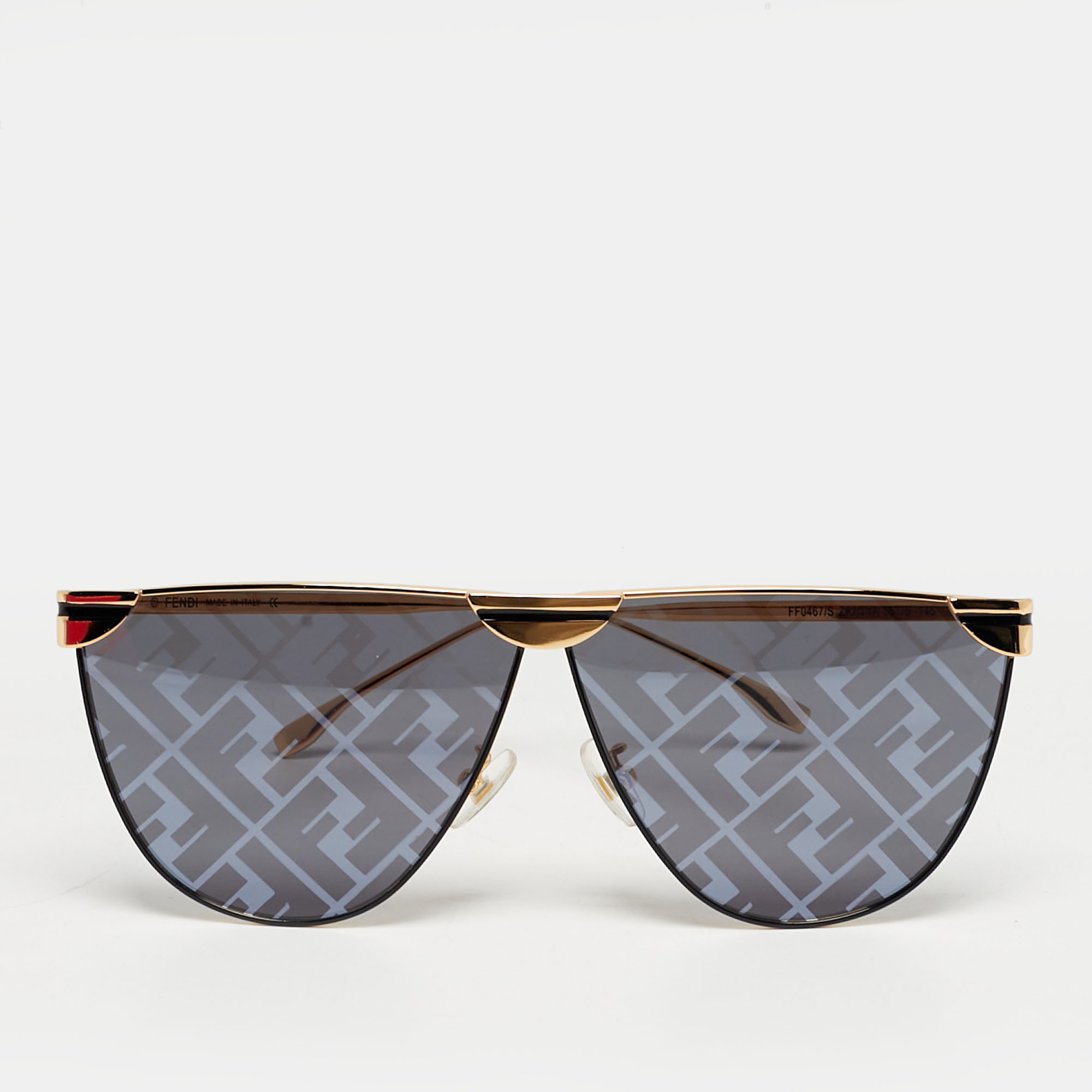 

Fendi Black/Gold Tone FF0467/S Shield Sunglasses