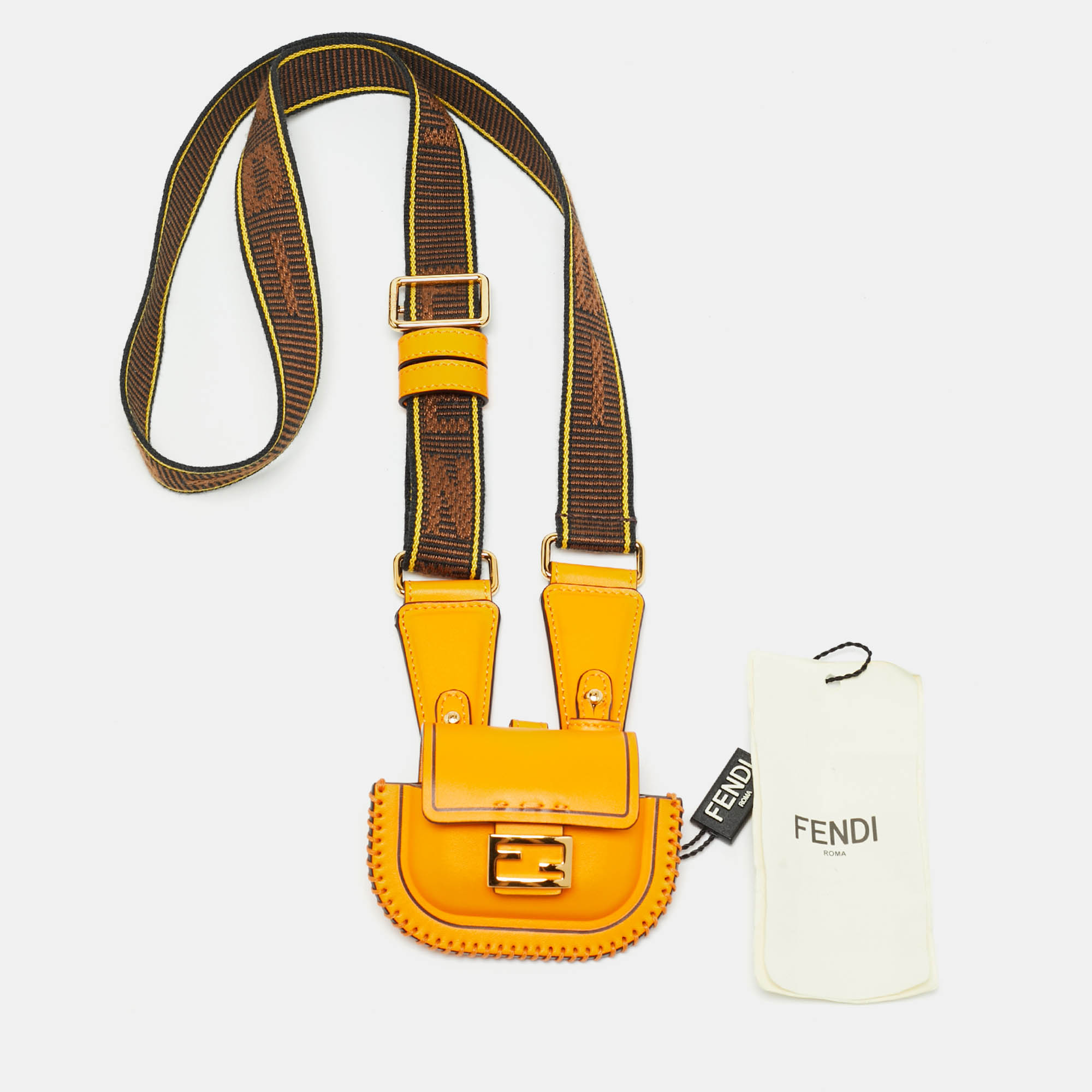 

Fendi Baguette AirPods Pro Case Orange Leather
