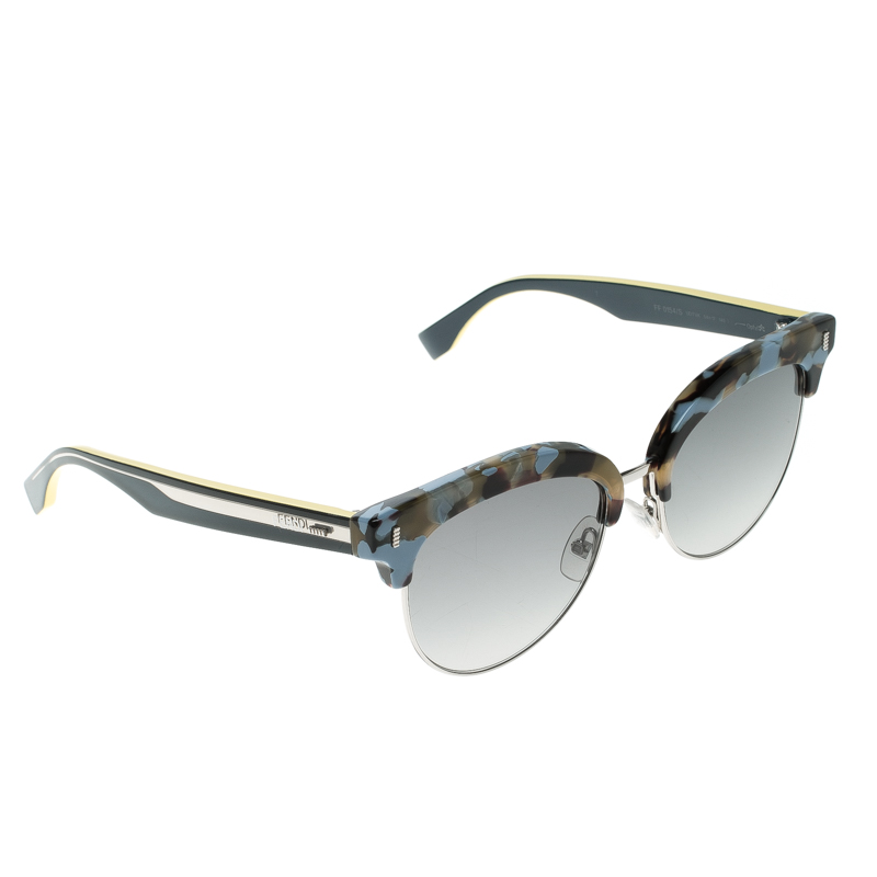 Fendi Blue FF 0154/S Color Block Clubmaster Sunglasses