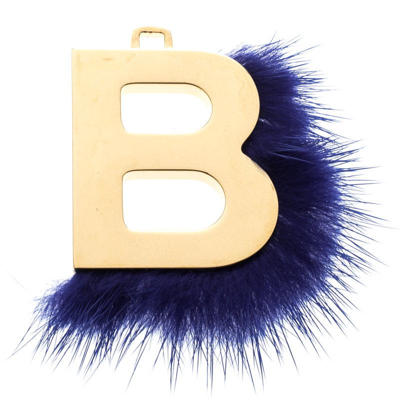 

Fendi Gold Tone Abclick Letter B Mink Charm