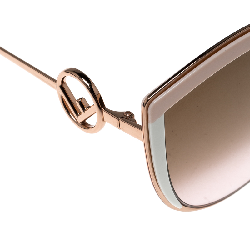 Fendi Copper Tone/ Brown Pink Gradient FF0290/S Oversize Cat-Eye Sunglasses  Fendi