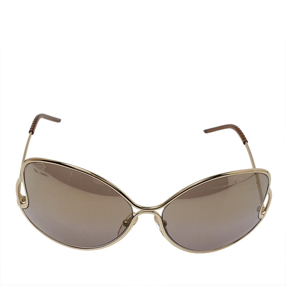 

Fendi Pale Gold/Grey FS5178 Oversized Butterfly Sunglasses