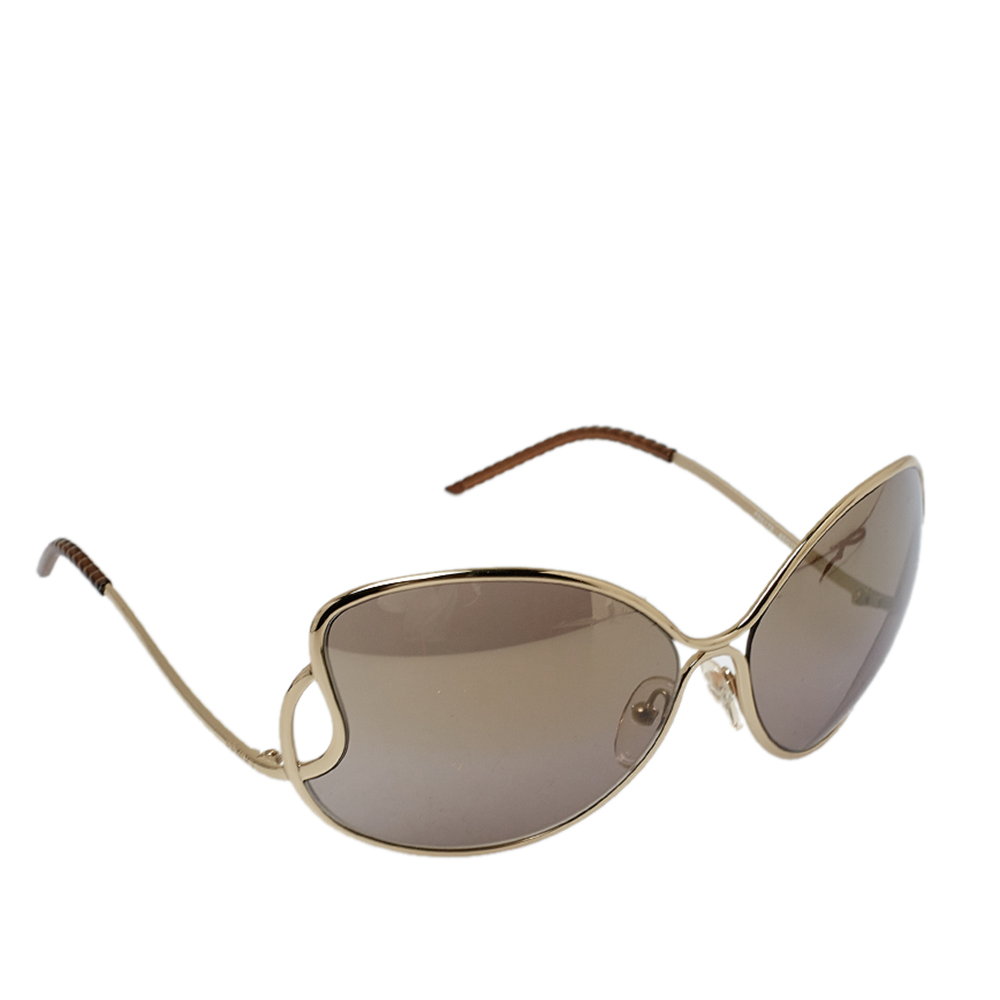Pre-owned Fendi Pale Gold/grey Fs5178 Oversized Butterfly Sunglasses